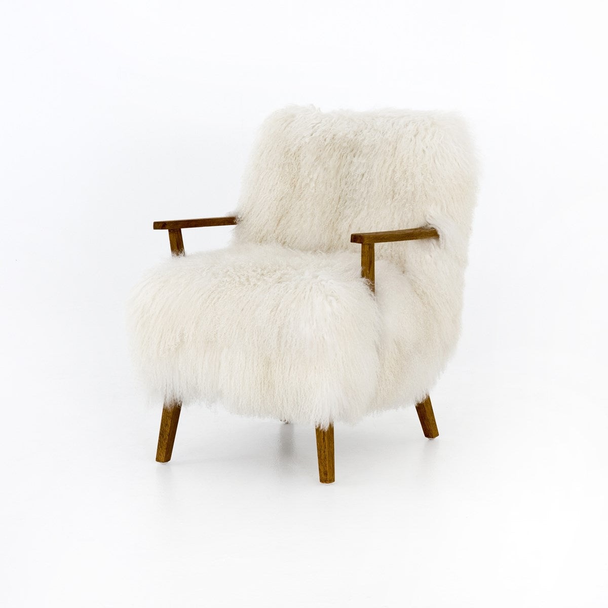 Ashland Armchair-Mongolia Cream Fur Armchair Four Hands Four Hands, Burke Decor, Mid Century Modern Furniture, Old Bones Furniture Company, Old Bones Co, Modern Mid Century, Designer Furniture, https://www.oldbonesco.com/