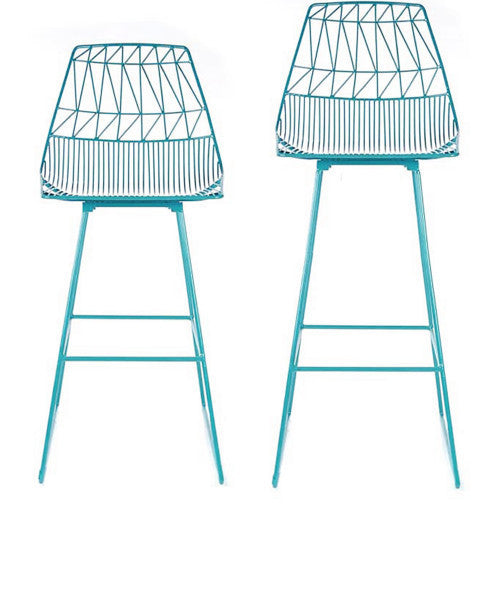 Lucy Bar Stool (Set of Two) Peacock Blue-(set of two)Bar Stool Bend Goods Peacock Blue-(set of two) Four Hands, Burke Decor, Mid Century Modern Furniture, Old Bones Furniture Company, Old Bones Co, Modern Mid Century, Designer Furniture, https://www.oldbonesco.com/