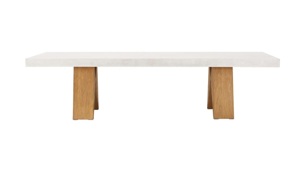 Clip Dining Table 118" Ivory White Ivory 118"Outdoor Seasonal Living Ivory 118" Four Hands, Burke Decor, Mid Century Modern Furniture, Old Bones Furniture Company, Old Bones Co, Modern Mid Century, Designer Furniture, https://www.oldbonesco.com/