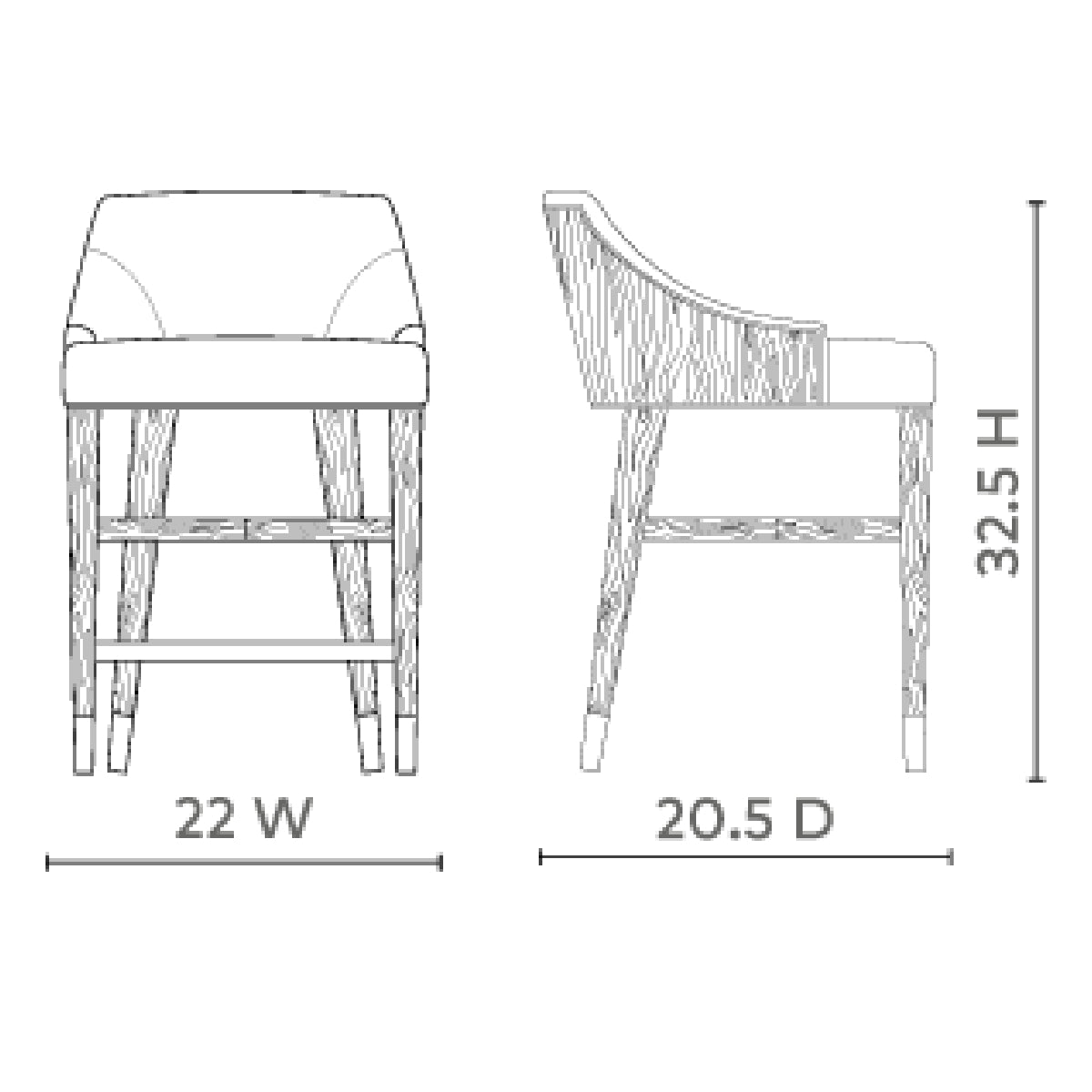 Orion Counter Stool, Driftwood Stool Bungalow 5     Four Hands, Burke Decor, Mid Century Modern Furniture, Old Bones Furniture Company, Old Bones Co, Modern Mid Century, Designer Furniture, https://www.oldbonesco.com/
