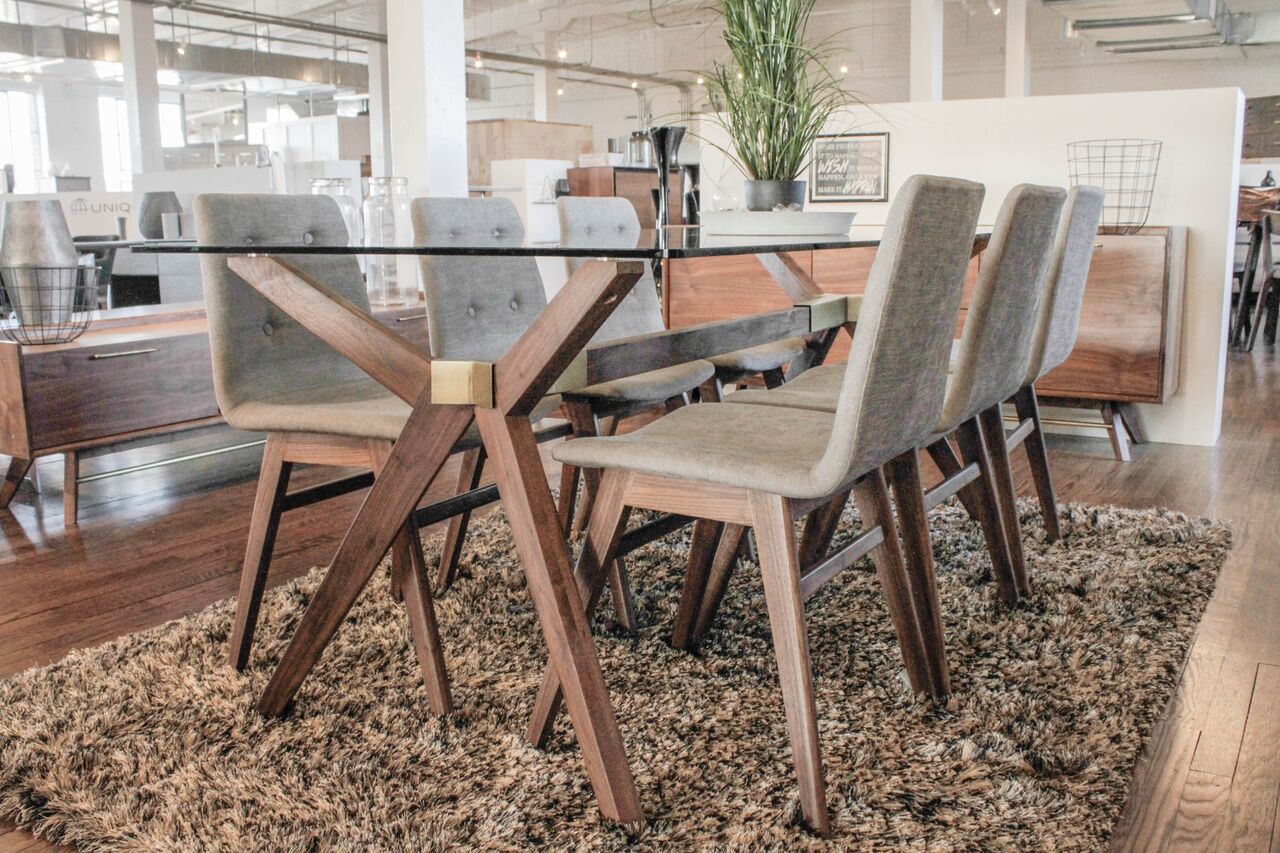 Denali 75'' Dining Table Dining Table Unique Furniture Four Hands, Burke Decor, Mid Century Modern Furniture, Old Bones Furniture Company, Old Bones Co, Modern Mid Century, Designer Furniture, https://www.oldbonesco.com/