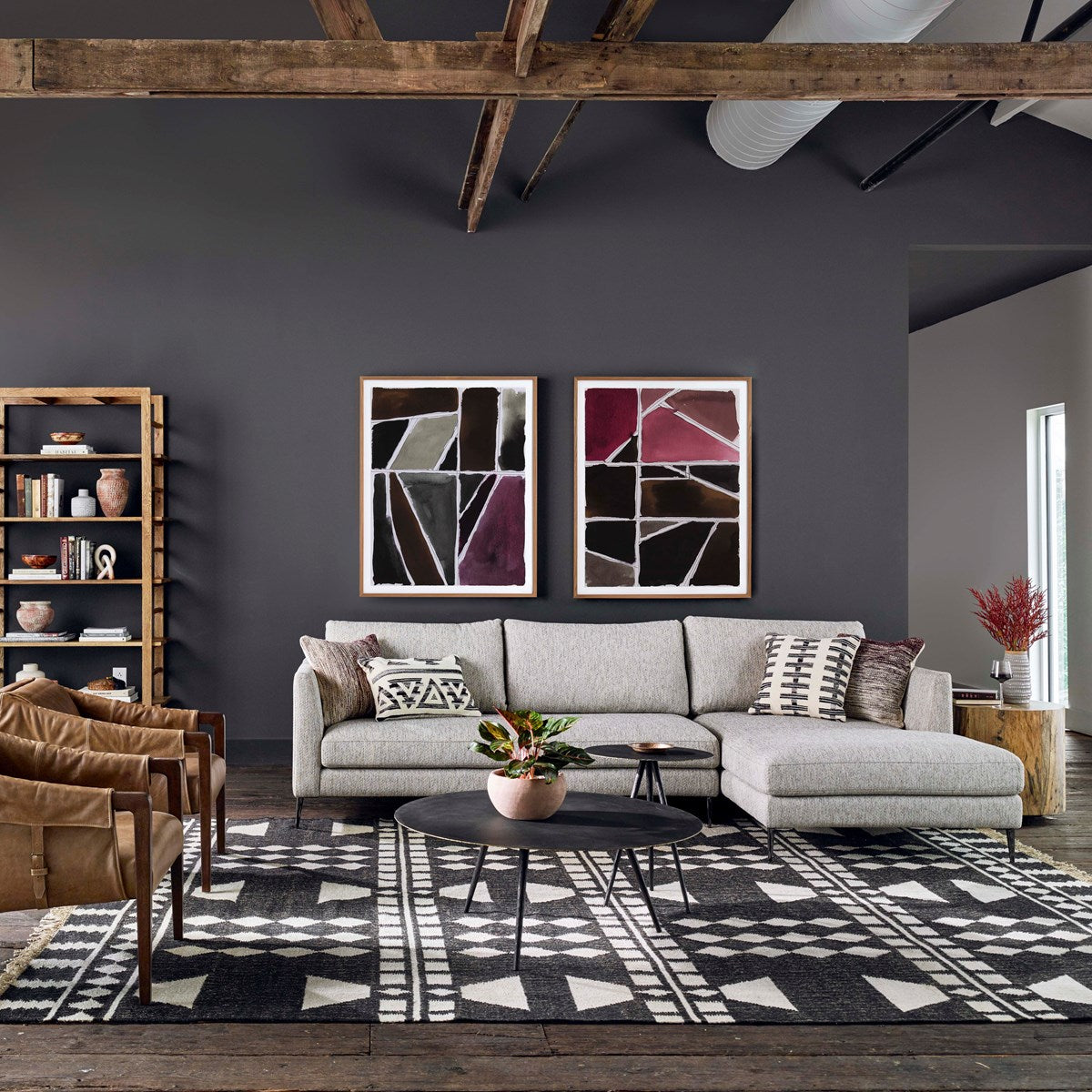 Trula Round Coffee Table-Rubbed Black Table Four Hands Four Hands, Burke Decor, Mid Century Modern Furniture, Old Bones Furniture Company, Old Bones Co, Modern Mid Century, Designer Furniture, https://www.oldbonesco.com/