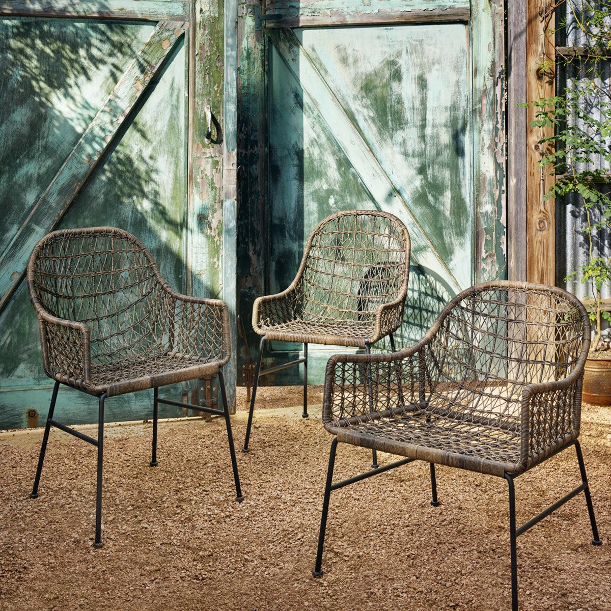 Bandera Outdoor Woven Dining Chair Dining Chair Four Hands Four Hands, Burke Decor, Mid Century Modern Furniture, Old Bones Furniture Company, Old Bones Co, Modern Mid Century, Designer Furniture, https://www.oldbonesco.com/