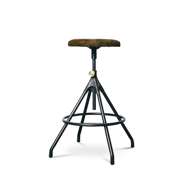 Akron Counter Stool - Jin Green Leather BAR AND COUNTER STOOL District Eight     Four Hands, Burke Decor, Mid Century Modern Furniture, Old Bones Furniture Company, Old Bones Co, Modern Mid Century, Designer Furniture, https://www.oldbonesco.com/