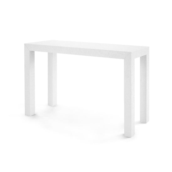 Parsons Console Table WhiteTable Bungalow 5  White   Four Hands, Burke Decor, Mid Century Modern Furniture, Old Bones Furniture Company, Old Bones Co, Modern Mid Century, Designer Furniture, https://www.oldbonesco.com/