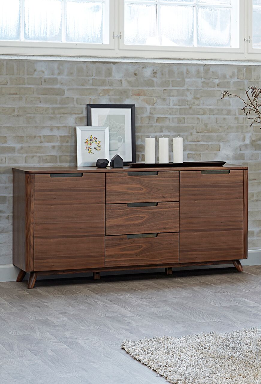 Tahoe American Walnut 3 Section Sideboard Buffet Unique Furniture Four Hands, Burke Decor, Mid Century Modern Furniture, Old Bones Furniture Company, Old Bones Co, Modern Mid Century, Designer Furniture, https://www.oldbonesco.com/