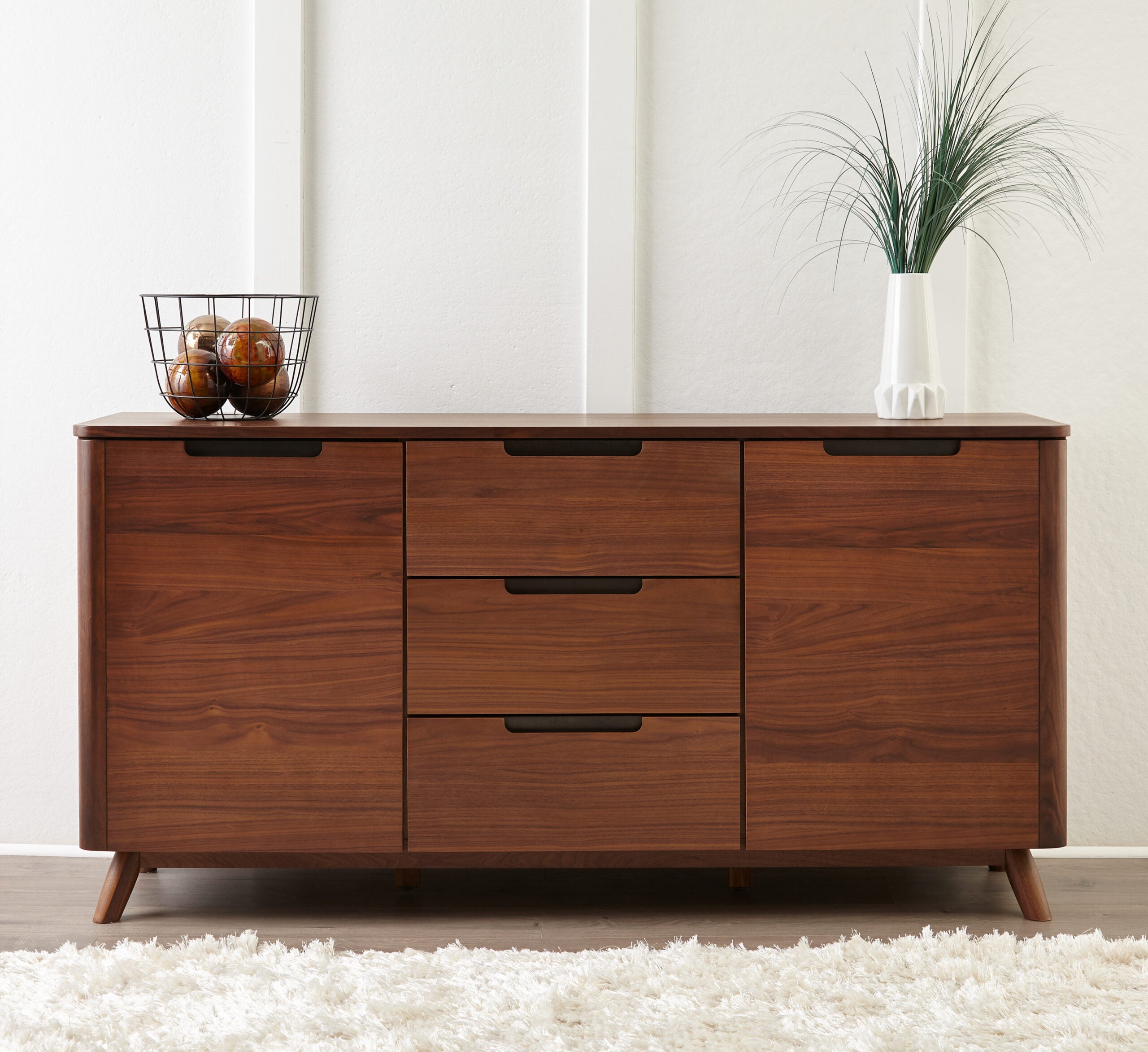 Tahoe American Walnut 3 Section Sideboard Buffet Unique Furniture Four Hands, Mid Century Modern Furniture, Old Bones Furniture Company, Old Bones Co, Modern Mid Century, Designer Furniture, https://www.oldbonesco.com/