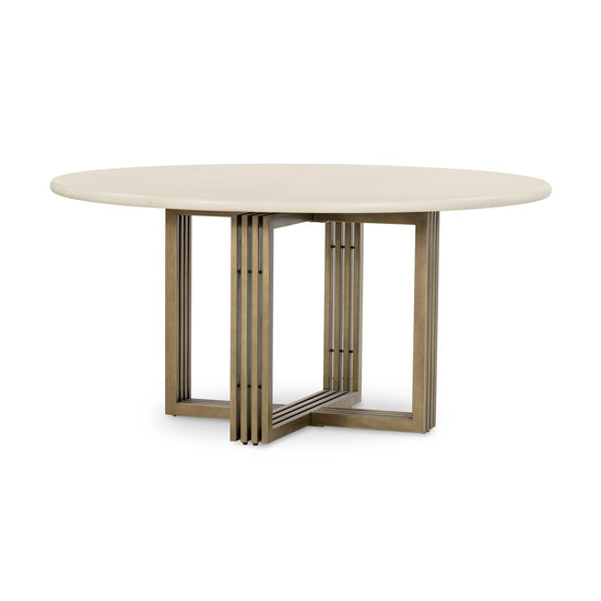 Mia Round Dining Table-Parchment White Dining Table Four Hands     Four Hands, Burke Decor, Mid Century Modern Furniture, Old Bones Furniture Company, Old Bones Co, Modern Mid Century, Designer Furniture, https://www.oldbonesco.com/