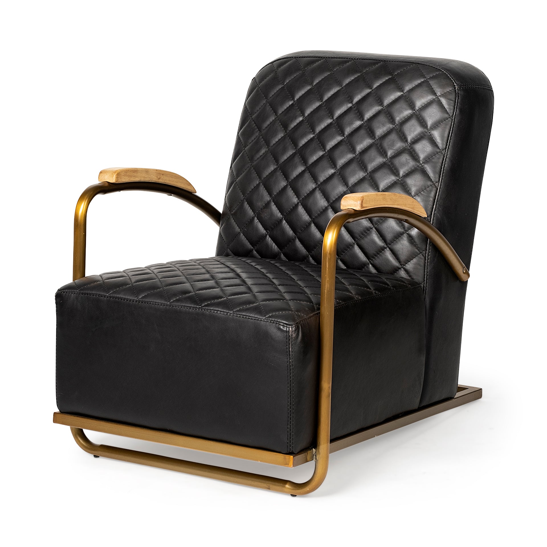 Horace I Black Leather Diamond Pattern with Gold Iron Frame Accent Chair Accent Chairs Mercana , Black Friday Sale Mercana Furniture Sale, Old Bones Co, Mid Century Furniture Sale, Four Hands Furniture, Black Friday Sale Horace I Black Leather Diamond Pattern with Gold Iron Frame Accent Chair,Gus Sale, Perigold Horace I Black Leather Diamond Pattern with Gold Iron Frame Accent Chair Accent Chairs Black Friday Sale , Perigold Sale Horace I Black Leather Diamond Pattern with Gold Iron Frame Accent Chair,Horac