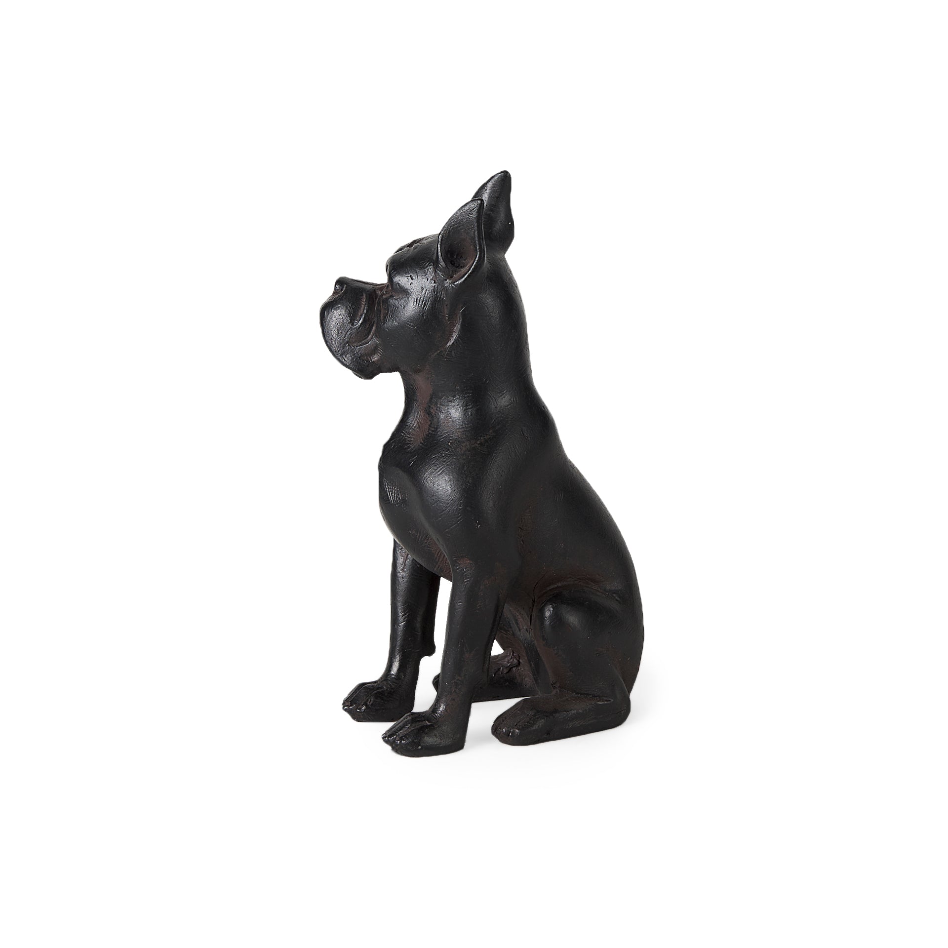 Rocky Black Resin Boxer Dog