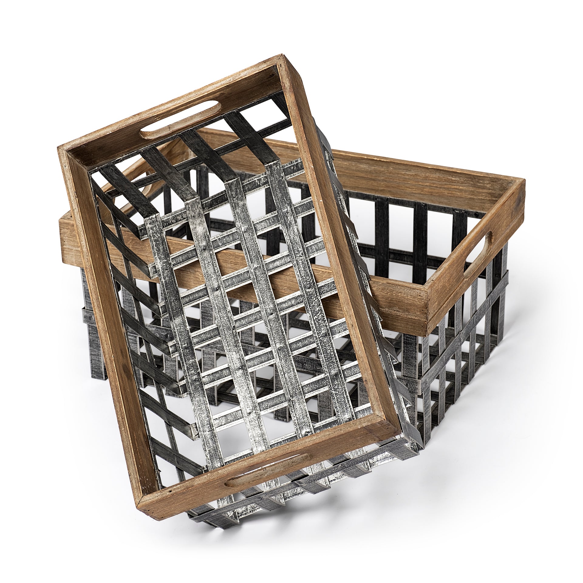 Chartrand Wood and Metal Open Crate Style Basket - Set of 2 Baskets Mercana , Black Friday Sale Mercana Furniture Sale, Old Bones Co, Mid Century Furniture Sale, Four Hands Furniture, Black Friday Sale Chartrand Wood and Metal Open Crate Style Basket - Set of 2,Gus Sale, Perigold Chartrand Wood and Metal Open Crate Style Basket - Set of 2 Baskets Black Friday Sale , Perigold Sale Chartrand Wood and Metal Open Crate Style Basket - Set of 2,Chartrand Wood and Metal Open Crate Style Basket - Set of 2 Lulu and 