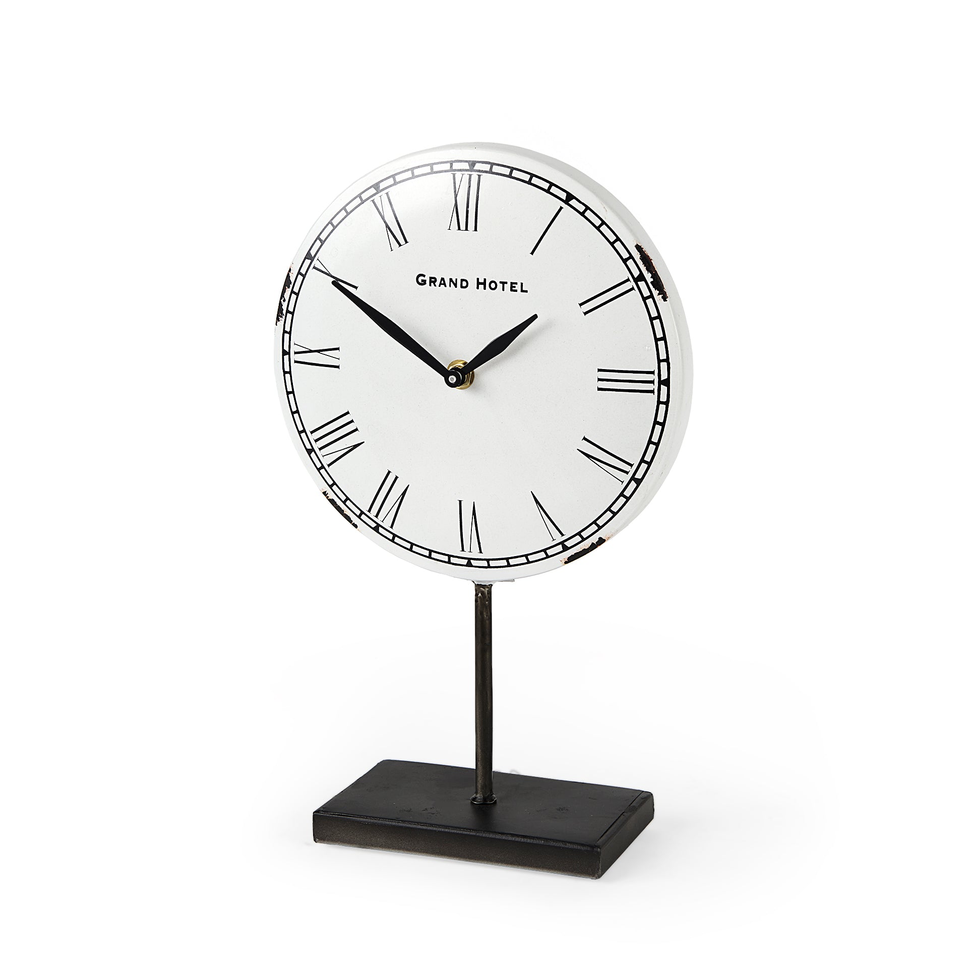 Harriet White with Bronze Metal Table Clock