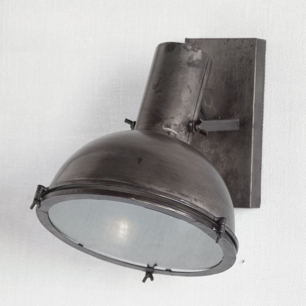 Taza Gray Metal Dome Shade Wall Sconce