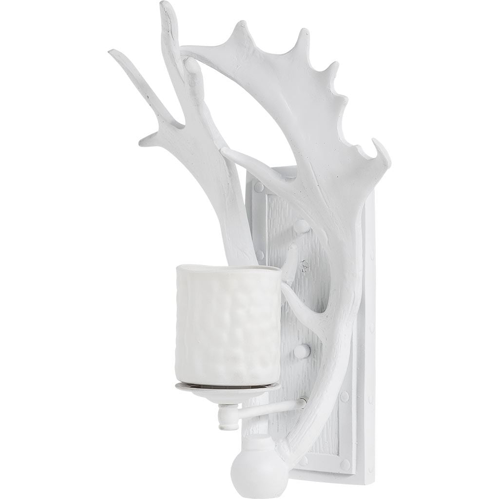 Rockland White Resin Antlers Wall Sconce