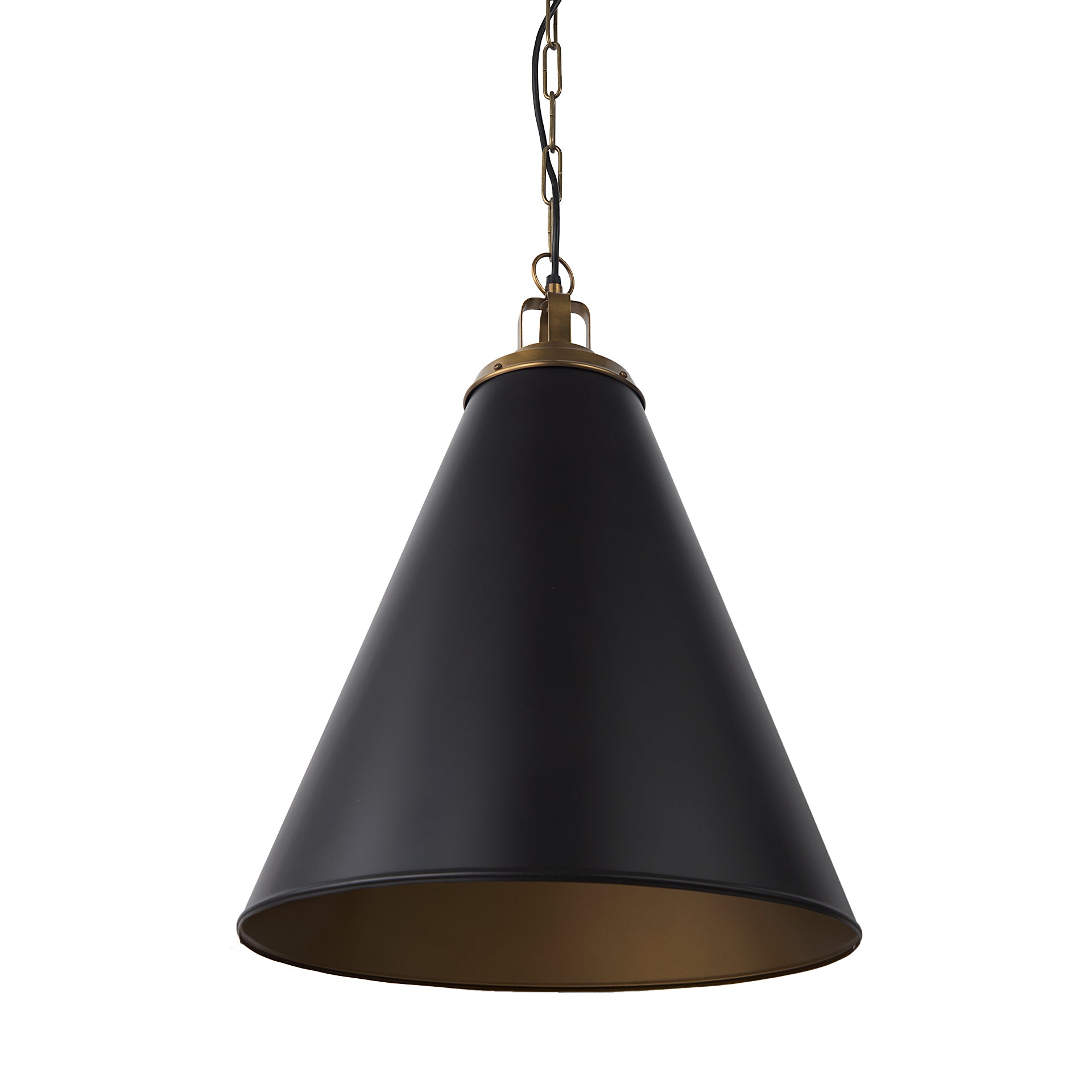 Fenton Black with Antiqued Gold Accents Pendant Light