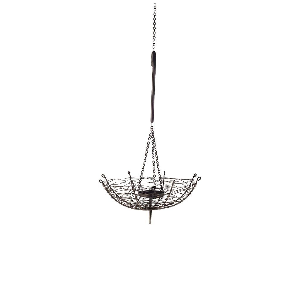 Rihanna Black Metal Umbrella Candle Holder Lantern