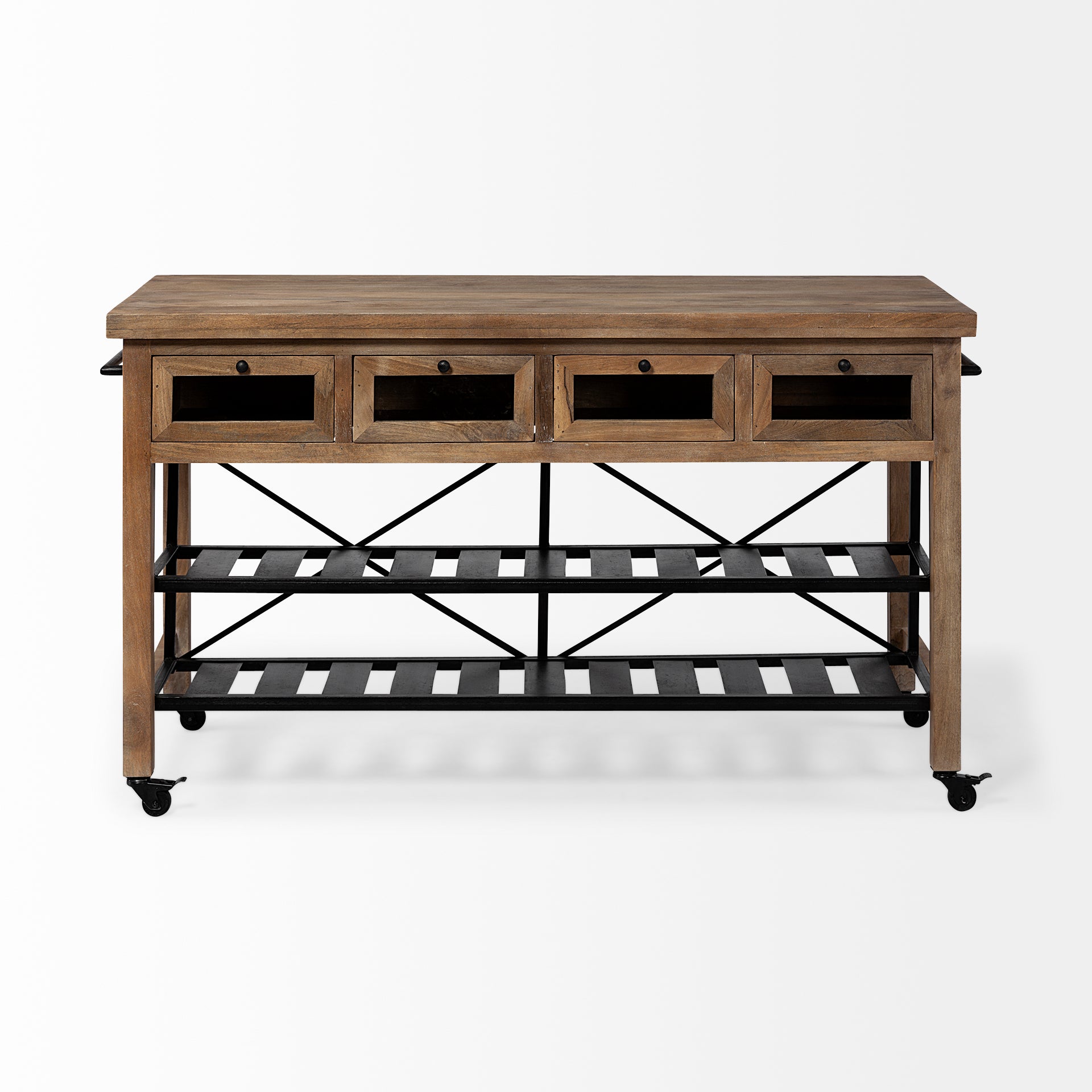 Stuart I Brown Solid Wood Top 2-Tier Black Metal Rolling Kitchen Island Kitchen Islands Mercana , Black Friday Sale Mercana Furniture Sale, Old Bones Co, Mid Century Furniture Sale, Four Hands Furniture, Black Friday Sale Stuart I Brown Solid Wood Top 2-Tier Black Metal Rolling Kitchen Island,Gus Sale, Perigold Stuart I Brown Solid Wood Top 2-Tier Black Metal Rolling Kitchen Island Kitchen Islands Black Friday Sale , Perigold Sale Stuart I Brown Solid Wood Top 2-Tier Black Metal Rolling Kitchen Island,Stuar