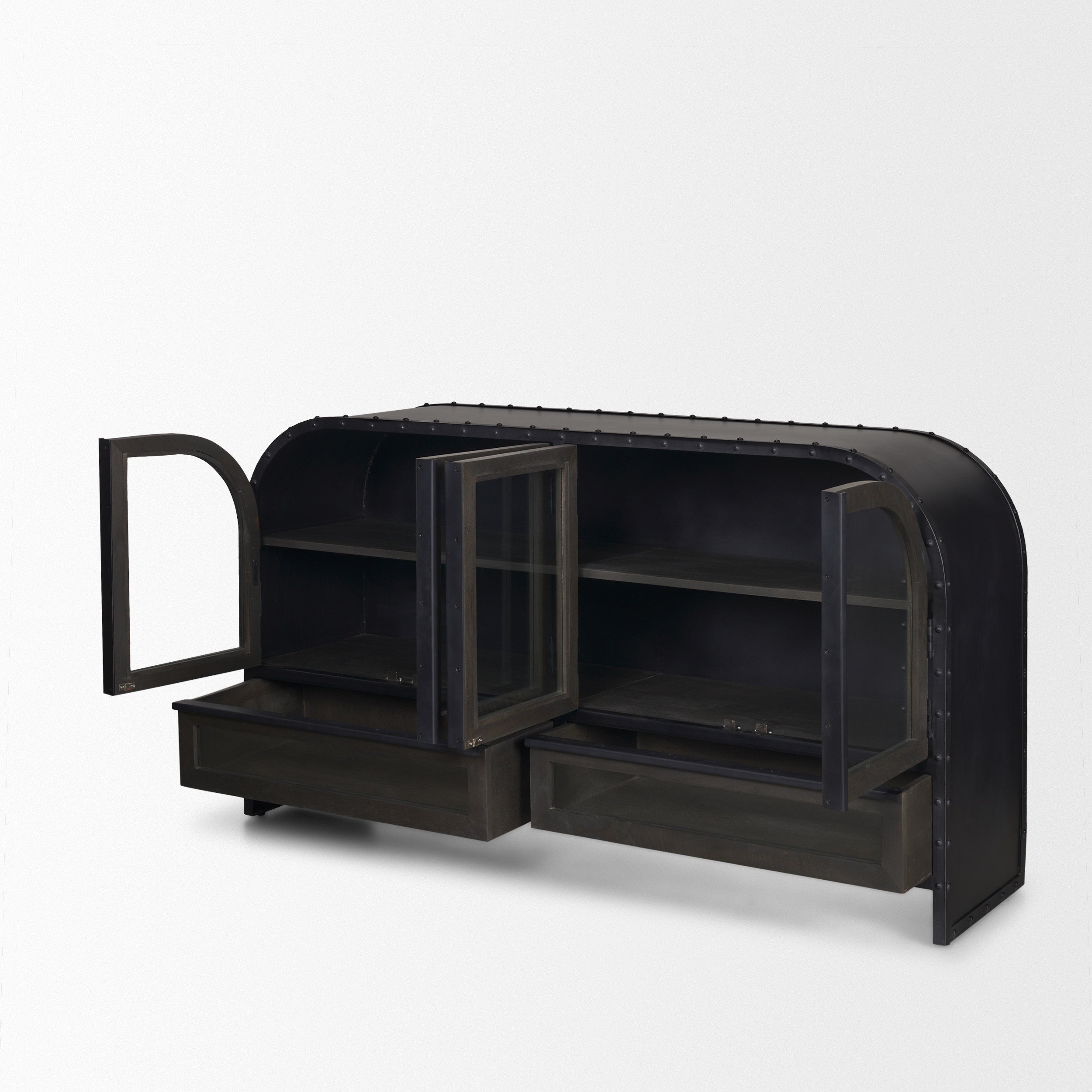 Gehry I Black Metal Frame with Wood Accent 4-Cabinet Door 2-Drawer Sideboard Credenzas & Sideboards Mercana , Black Friday Sale Mercana Furniture Sale, Old Bones Co, Mid Century Furniture Sale, Four Hands Furniture, Black Friday Sale Gehry I Black Metal Frame with Wood Accent 4-Cabinet Door 2-Drawer Sideboard,Gus Sale, Perigold Gehry I Black Metal Frame with Wood Accent 4-Cabinet Door 2-Drawer Sideboard Credenzas & Sideboards Black Friday Sale , Perigold Sale Gehry I Black Metal Frame with Wood Accent 4-Cab
