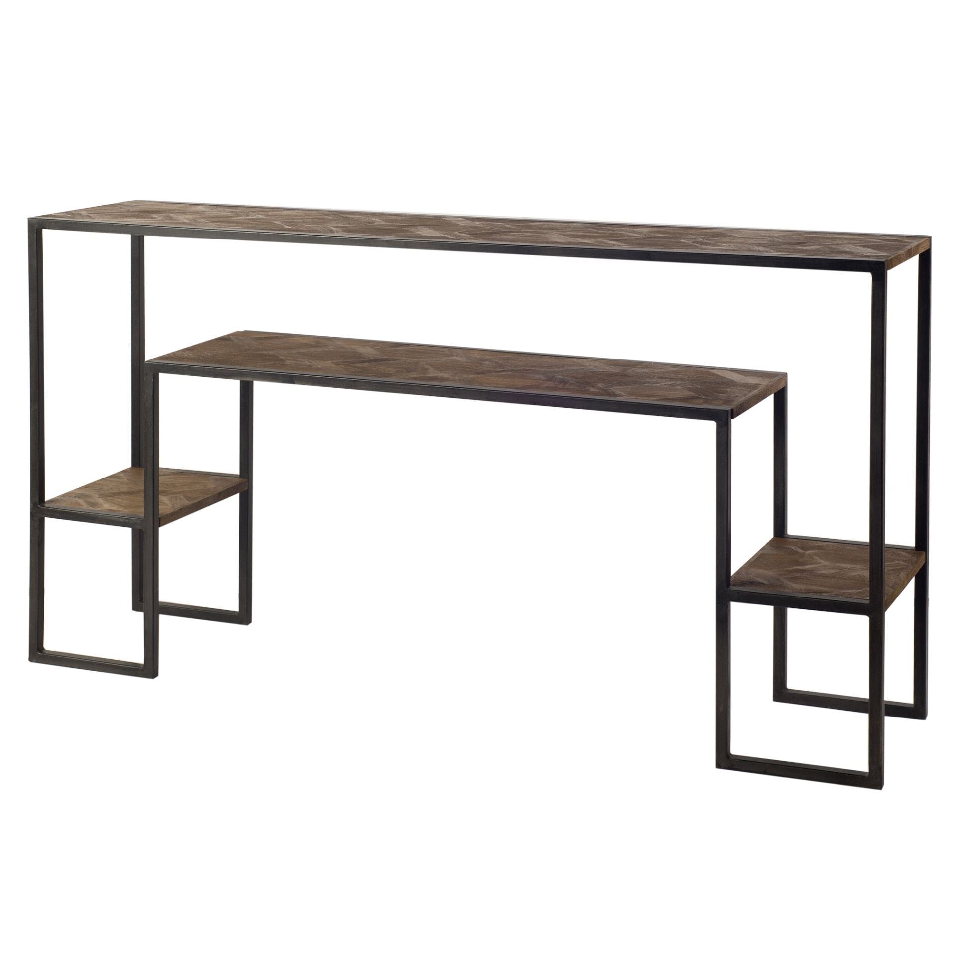 Parquet Wooden Multi-Shelf and Black Metal Frame Console Table Console Tables Mercana , Black Friday Sale Mercana Furniture Sale, Old Bones Co, Mid Century Furniture Sale, Four Hands Furniture, Black Friday Sale Parquet Wooden Multi-Shelf and Black Metal Frame Console Table,Gus Sale, Perigold Parquet Wooden Multi-Shelf and Black Metal Frame Console Table Console Tables Black Friday Sale , Perigold Sale Parquet Wooden Multi-Shelf and Black Metal Frame Console Table,Parquet Wooden Multi-Shelf and Black Metal 