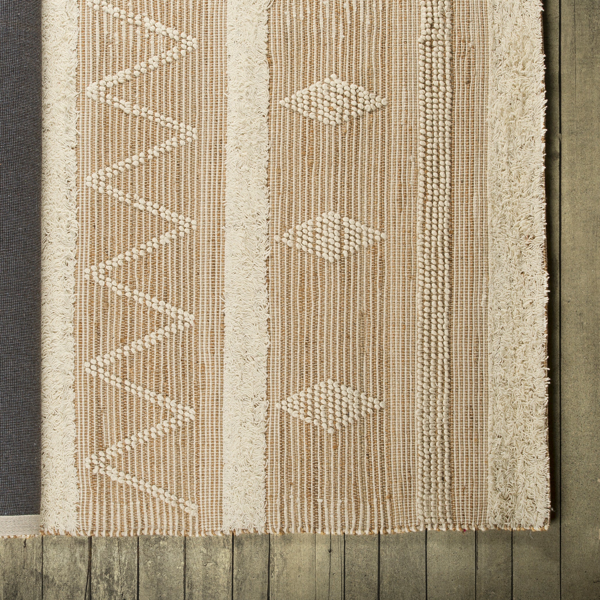 Paloma I Brown with Cream Hemp & Wool Raised Detail Rug