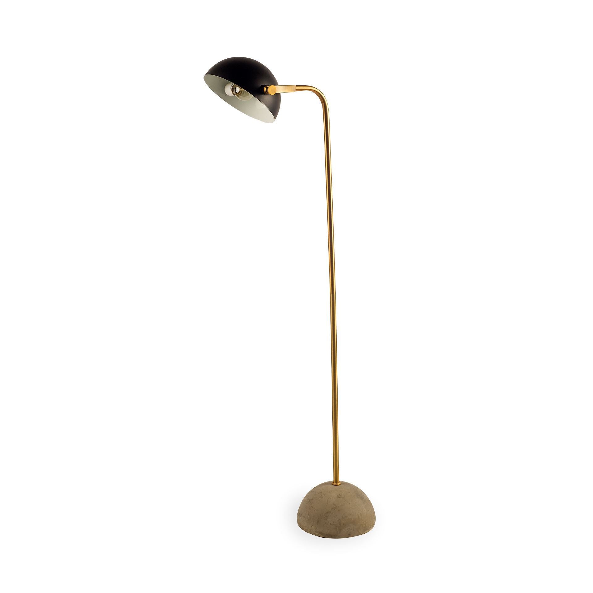 Denmark Black with Gold Concrete Base Metal Shade Floor Lamp