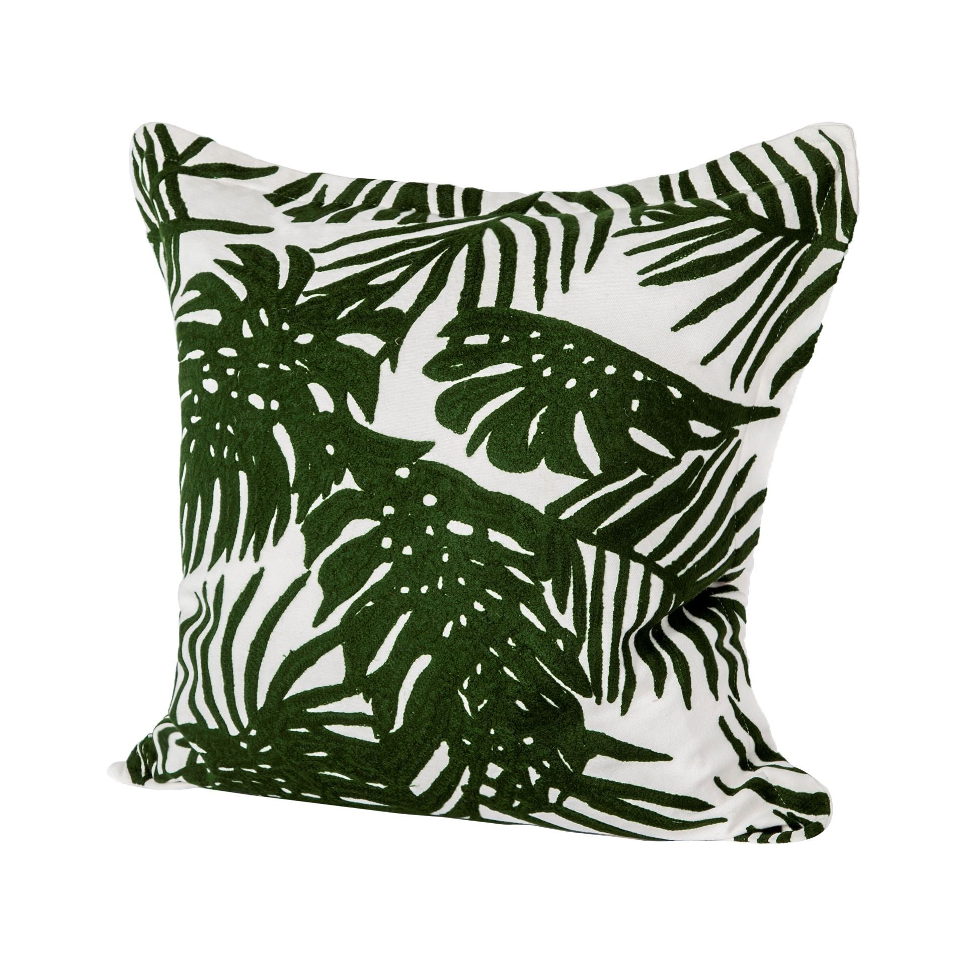 Boyle Green Tropical Palm Leaf Decorative Pillow Cover