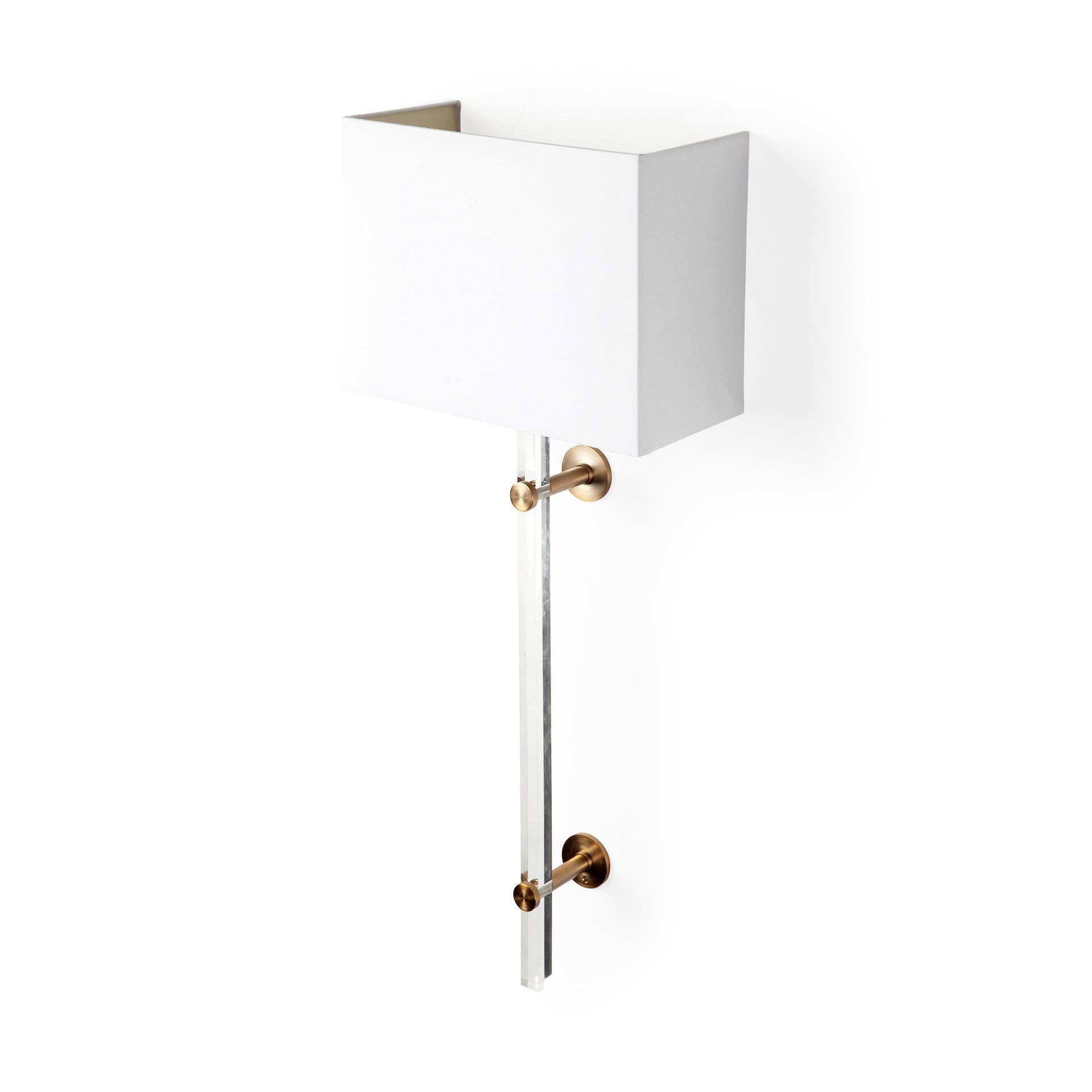Cantabria White Shade Brass with Acrylic Wall Sconce