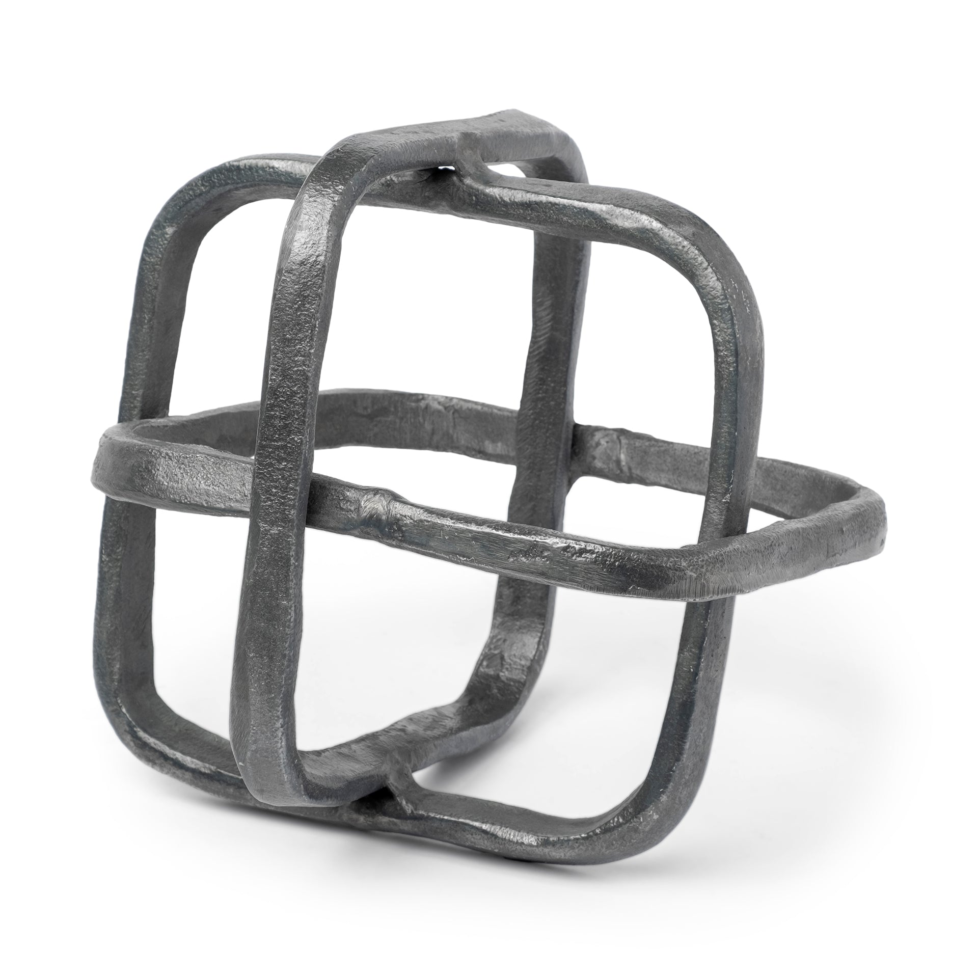 Willem II Silver Metal Open Cube Decor Object