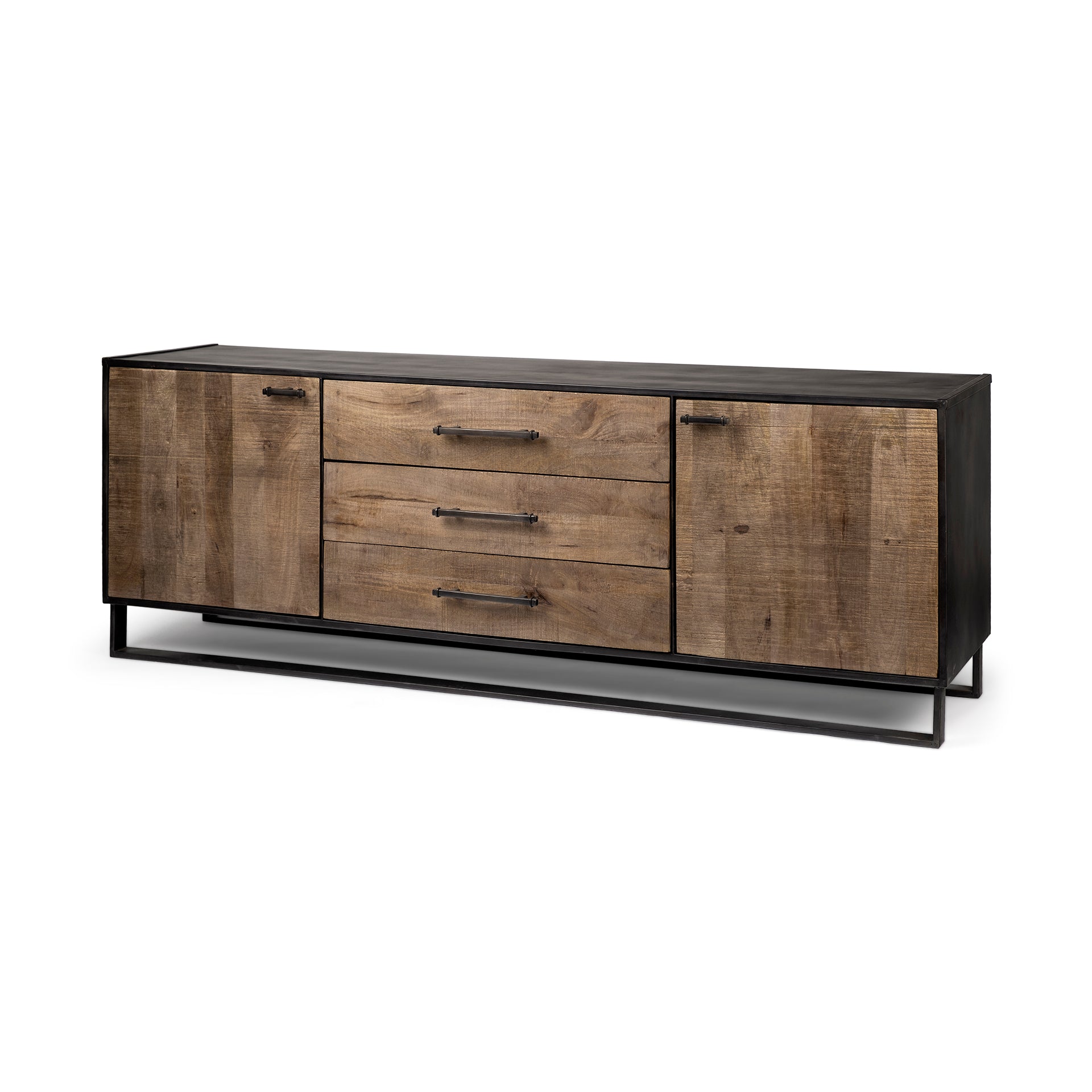 Alvin Brown Solid Wood with Black Metal Frame 3-Drawer 2-Cabinet Door Sideboard Credenzas & Sideboards Mercana , Black Friday Sale Mercana Furniture Sale, Old Bones Co, Mid Century Furniture Sale, Four Hands Furniture, Black Friday Sale Alvin Brown Solid Wood with Black Metal Frame 3-Drawer 2-Cabinet Door Sideboard,Gus Sale, Perigold Alvin Brown Solid Wood with Black Metal Frame 3-Drawer 2-Cabinet Door Sideboard Credenzas & Sideboards Black Friday Sale , Perigold Sale Alvin Brown Solid Wood with Black Metal