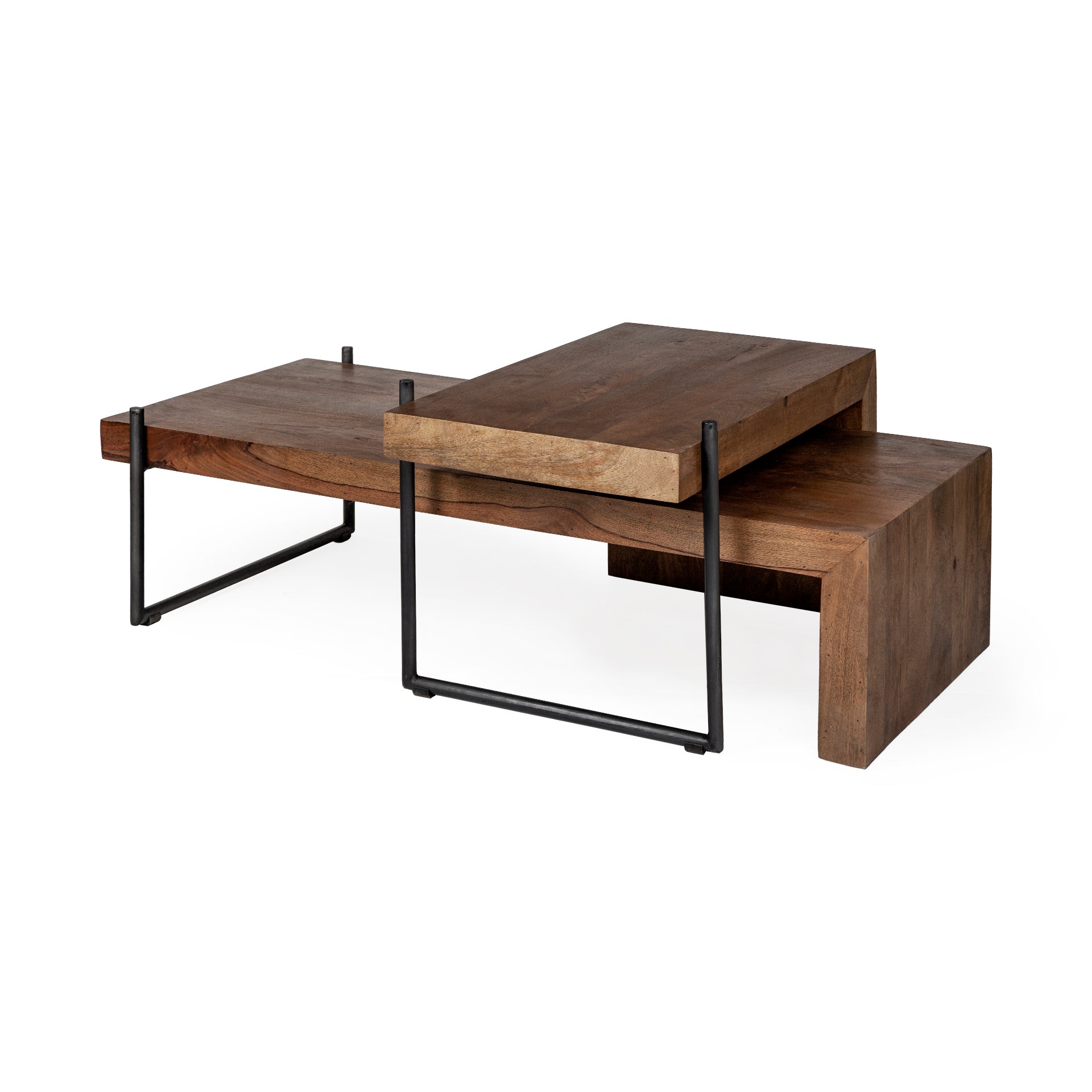 Maddox Brown Solid Wood Top Black Metal Base Nesting Coffee Tables - Set of 2 Coffee Tables Mercana , Black Friday Sale Mercana Furniture Sale, Old Bones Co, Mid Century Furniture Sale, Four Hands Furniture, Black Friday Sale Maddox Brown Solid Wood Top Black Metal Base Nesting Coffee Tables - Set of 2,Gus Sale, Perigold Maddox Brown Solid Wood Top Black Metal Base Nesting Coffee Tables - Set of 2 Coffee Tables Black Friday Sale , Perigold Sale Maddox Brown Solid Wood Top Black Metal Base Nesting Coffee Tab