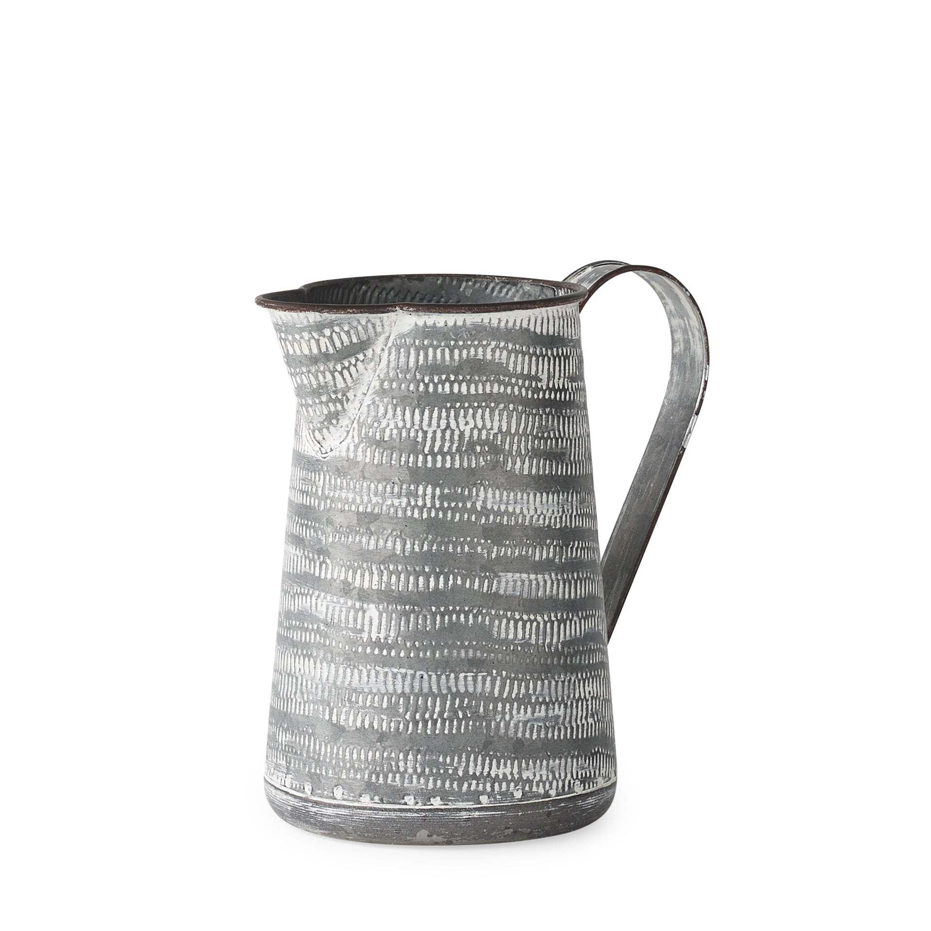 Serena Gray with White Textured Metal Jug