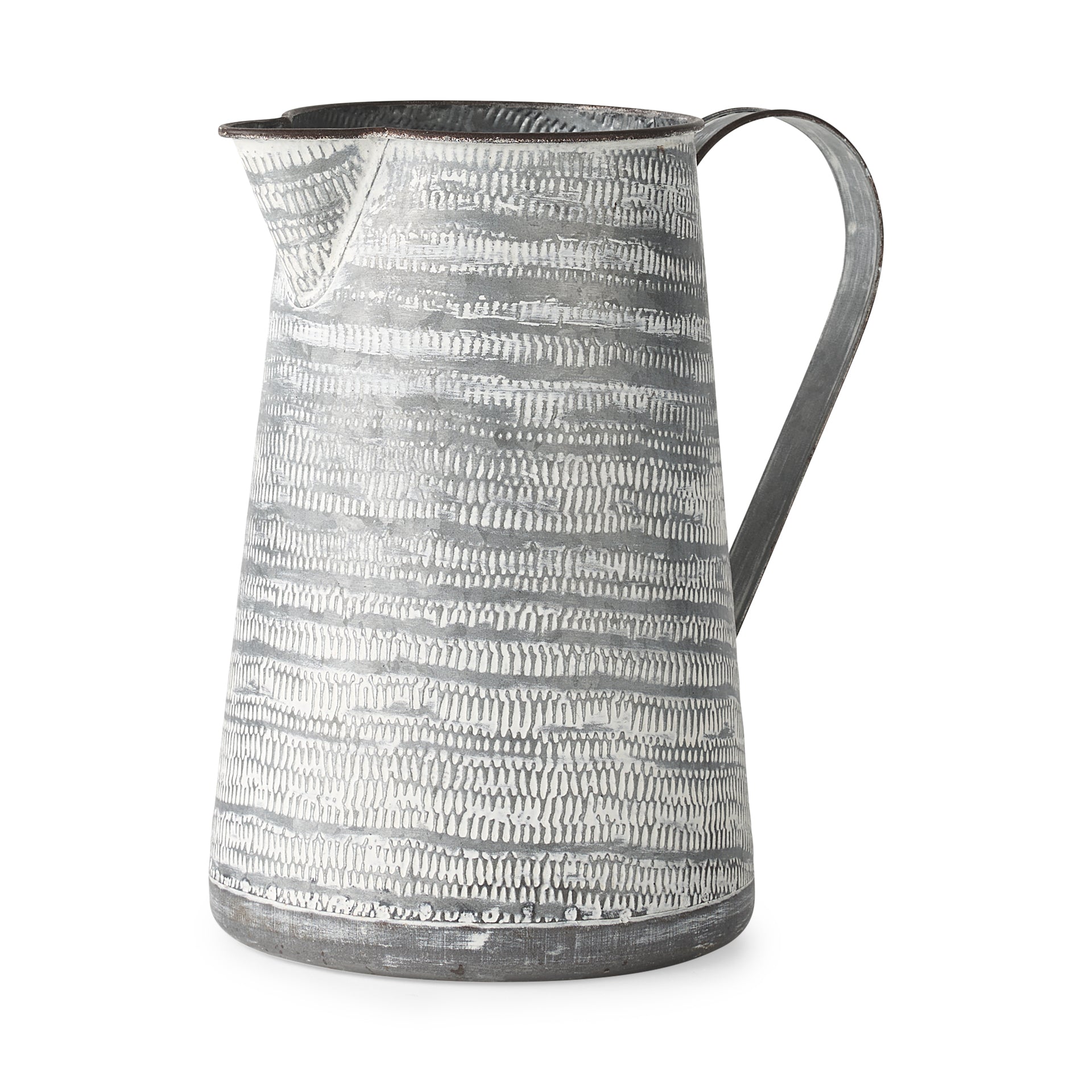 Serena Gray with White Textured Metal Jug