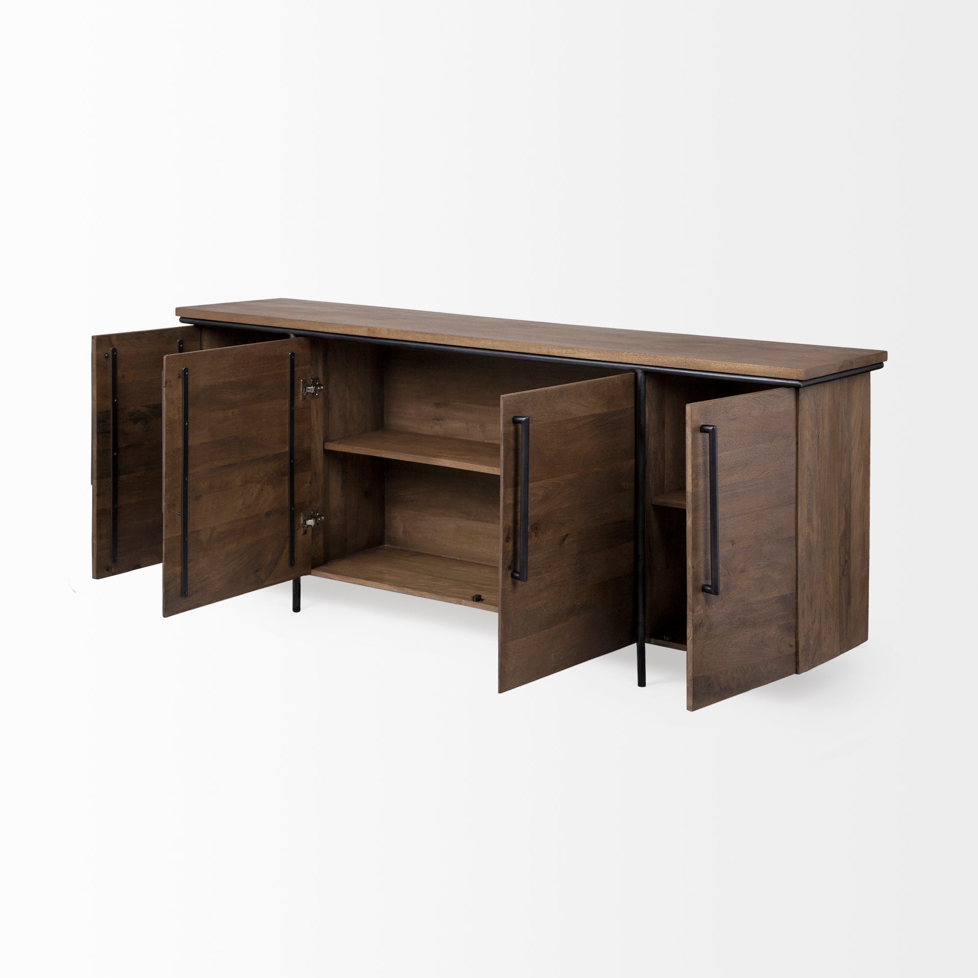 Maddox IV Brown Solid Wood Black Metal Accent 4-Door Cabinet Sideboard Credenzas & Sideboards Mercana , Black Friday Sale Mercana Furniture Sale, Old Bones Co, Mid Century Furniture Sale, Four Hands Furniture, Black Friday Sale Maddox IV Brown Solid Wood Black Metal Accent 4-Door Cabinet Sideboard,Gus Sale, Perigold Maddox IV Brown Solid Wood Black Metal Accent 4-Door Cabinet Sideboard Credenzas & Sideboards Black Friday Sale , Perigold Sale Maddox IV Brown Solid Wood Black Metal Accent 4-Door Cabinet Sideb