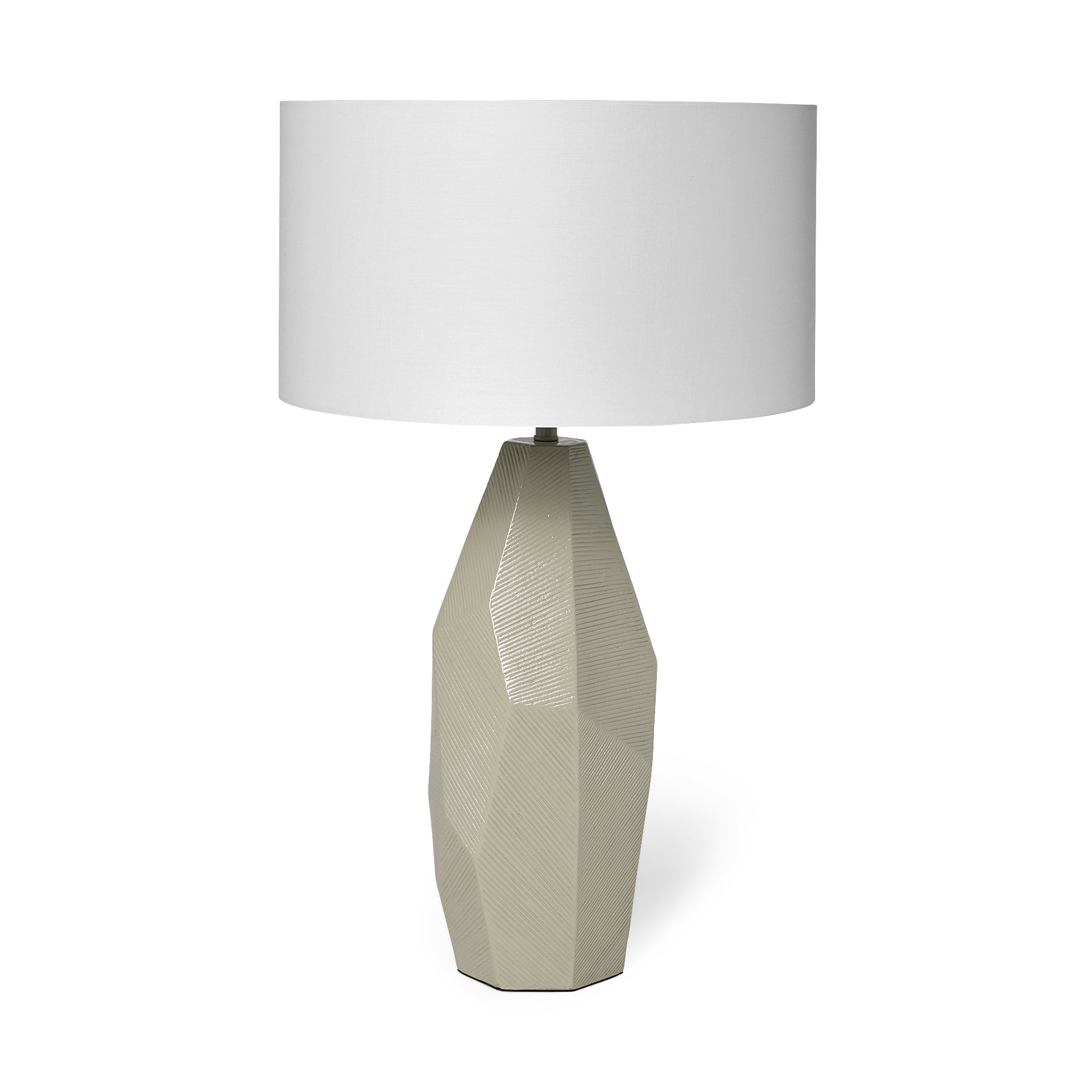 Piven 29.5"H Beige Ceramic Base White Linen Shade Table Lamp