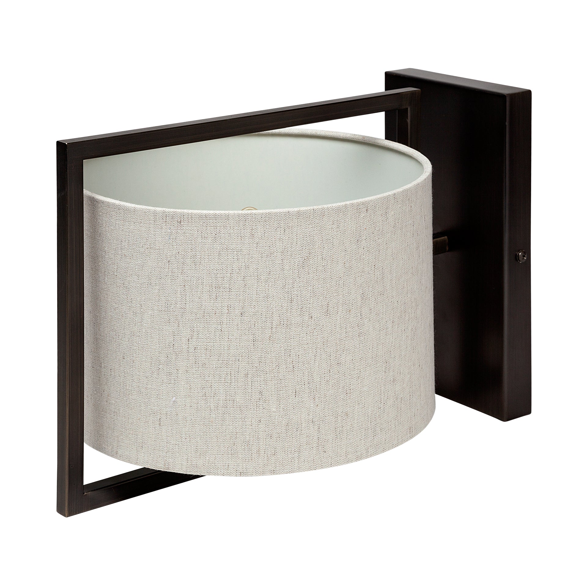 Smithe I Black Toned Metal Cream Lampshade Wall Sconce