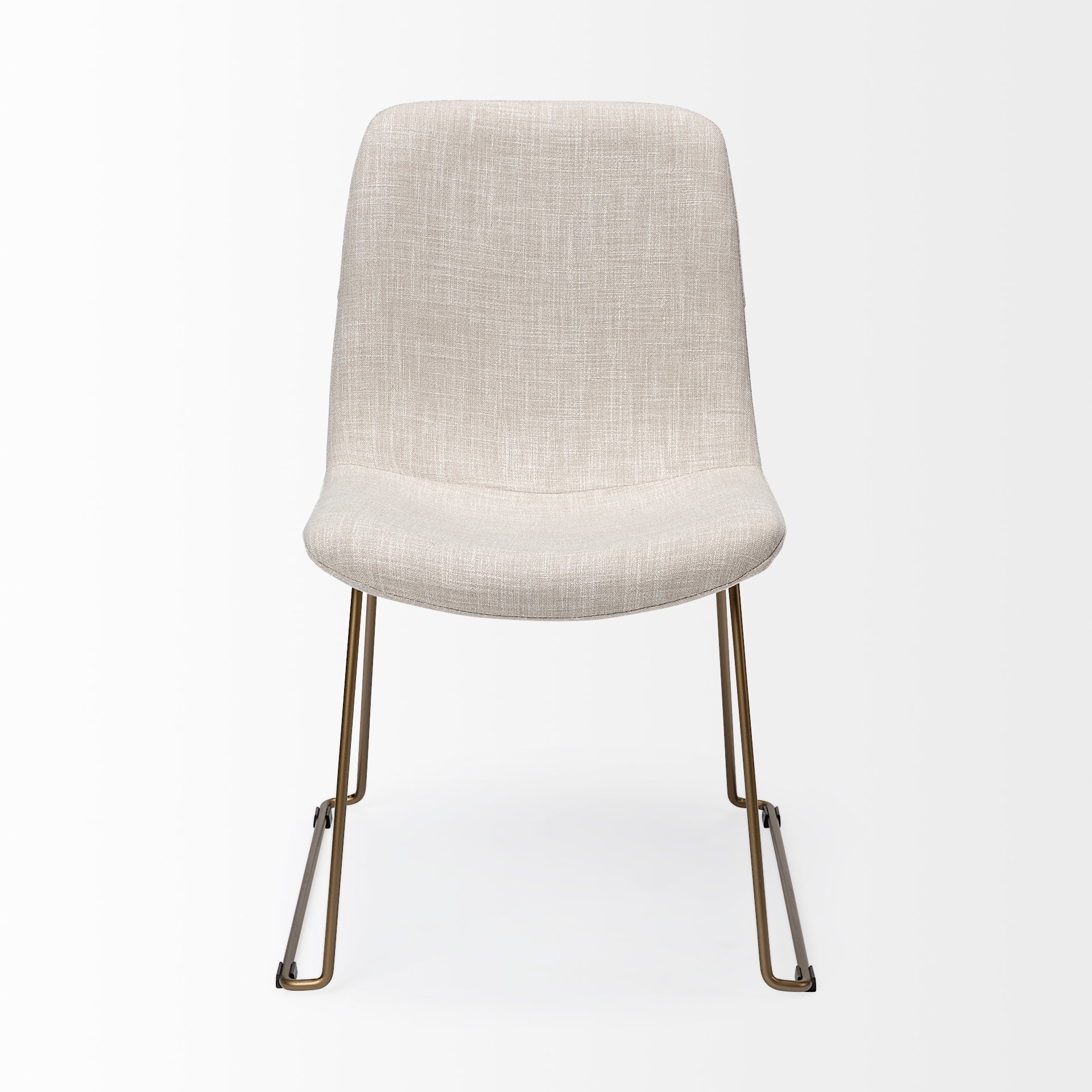 Sawyer I Beige Fabric Seat Gold Metal Frame Dining Chair