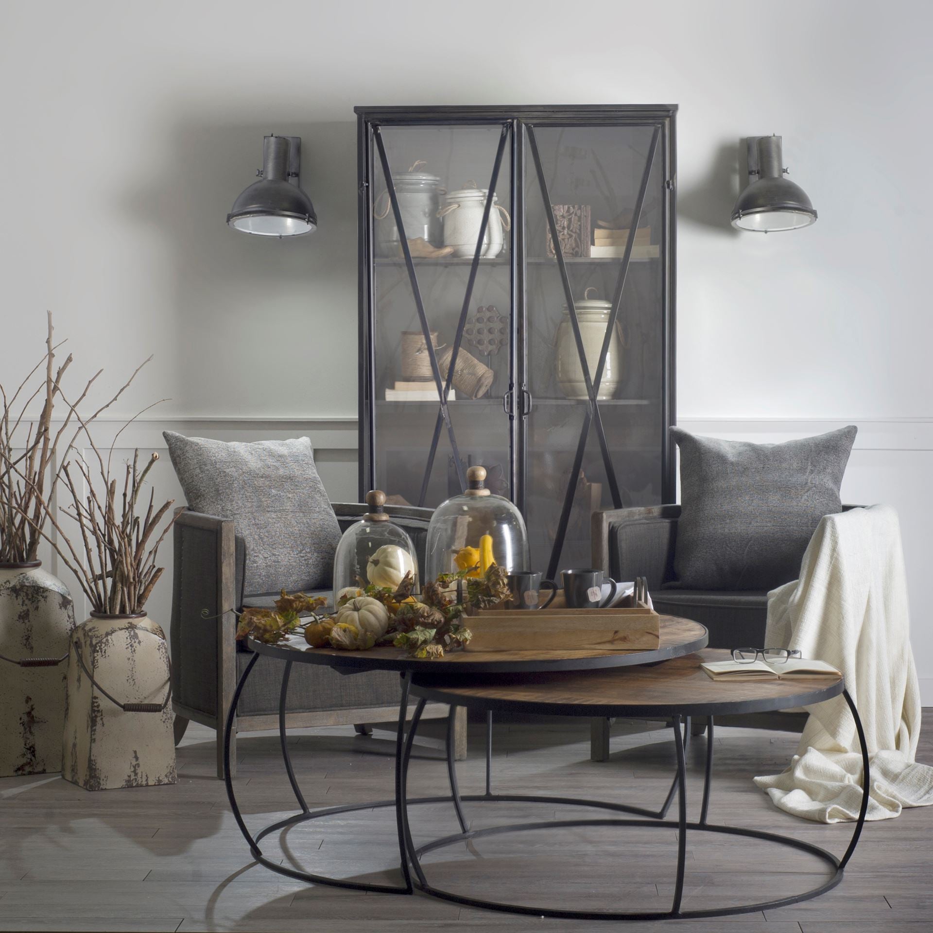 Taza Gray Metal Dome Shade Wall Sconce