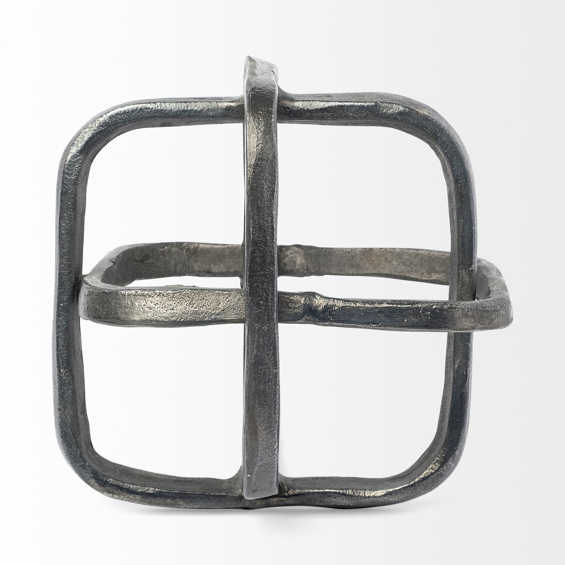 Willem II Silver Metal Open Cube Decor Object