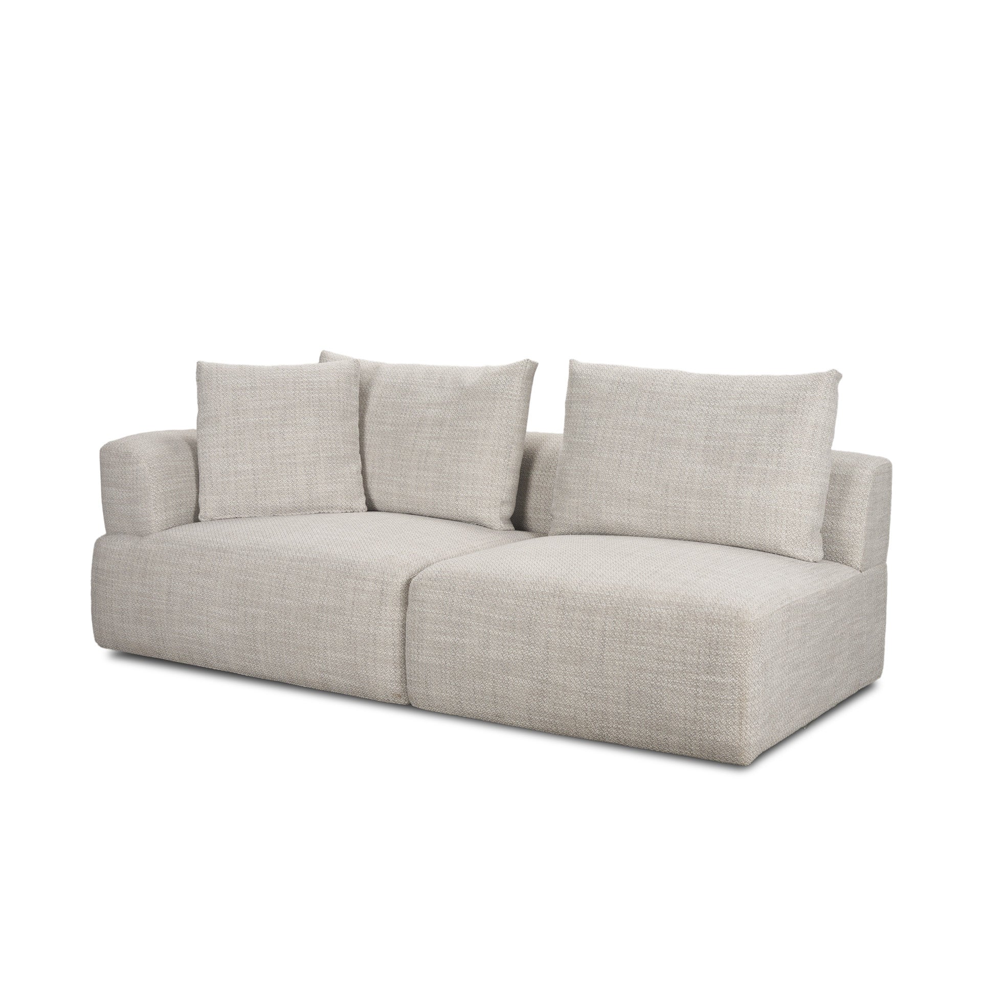 Warner Left Arm 3 Seater Gray Performance Fabric with Ash Wood Sofa