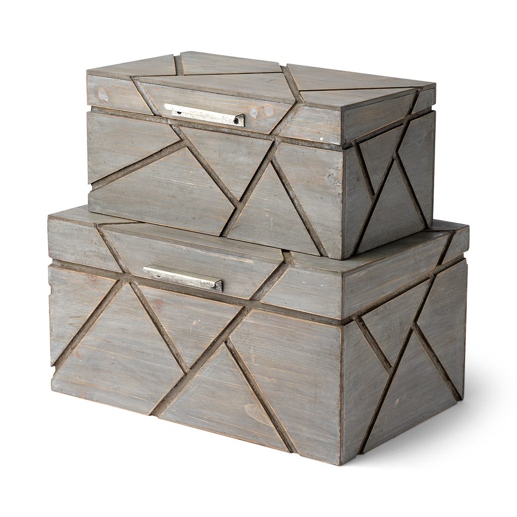 Nesting Boxes Set Niobe Gray Wooden Nesting Boxes - Set of 2