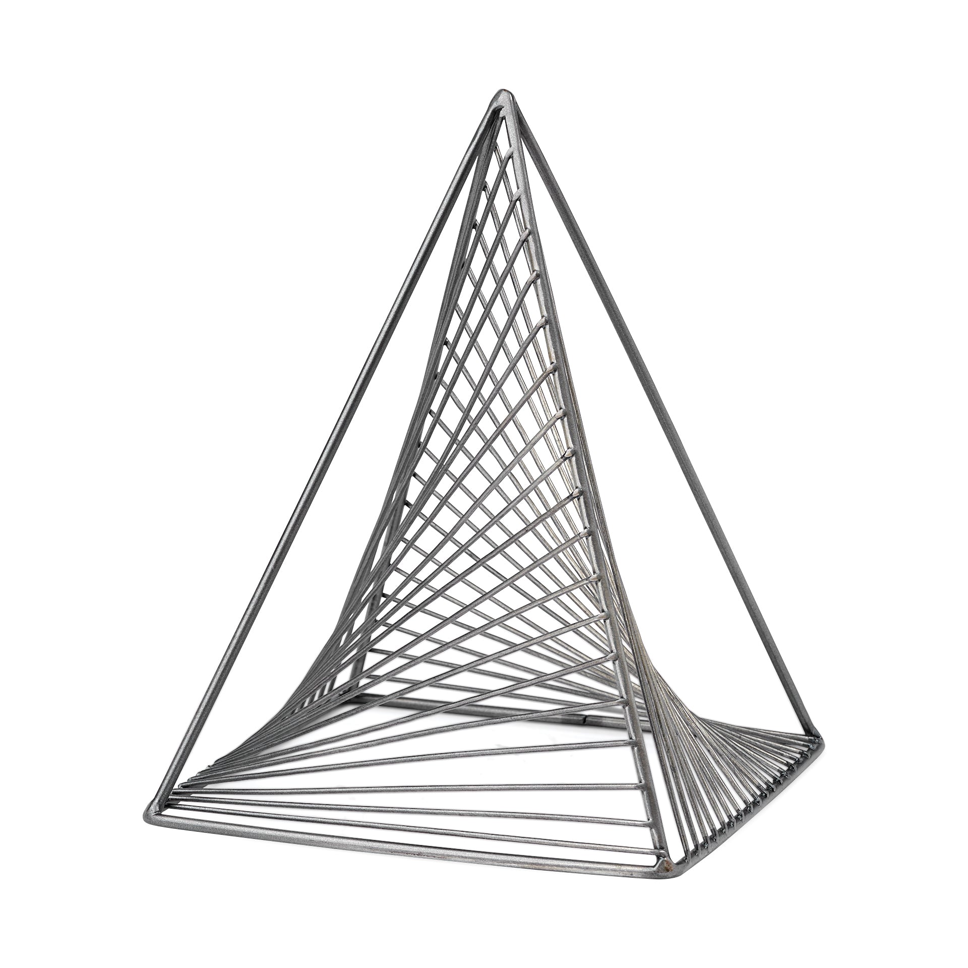Risley Gray Metal Triangular Decorative Object
