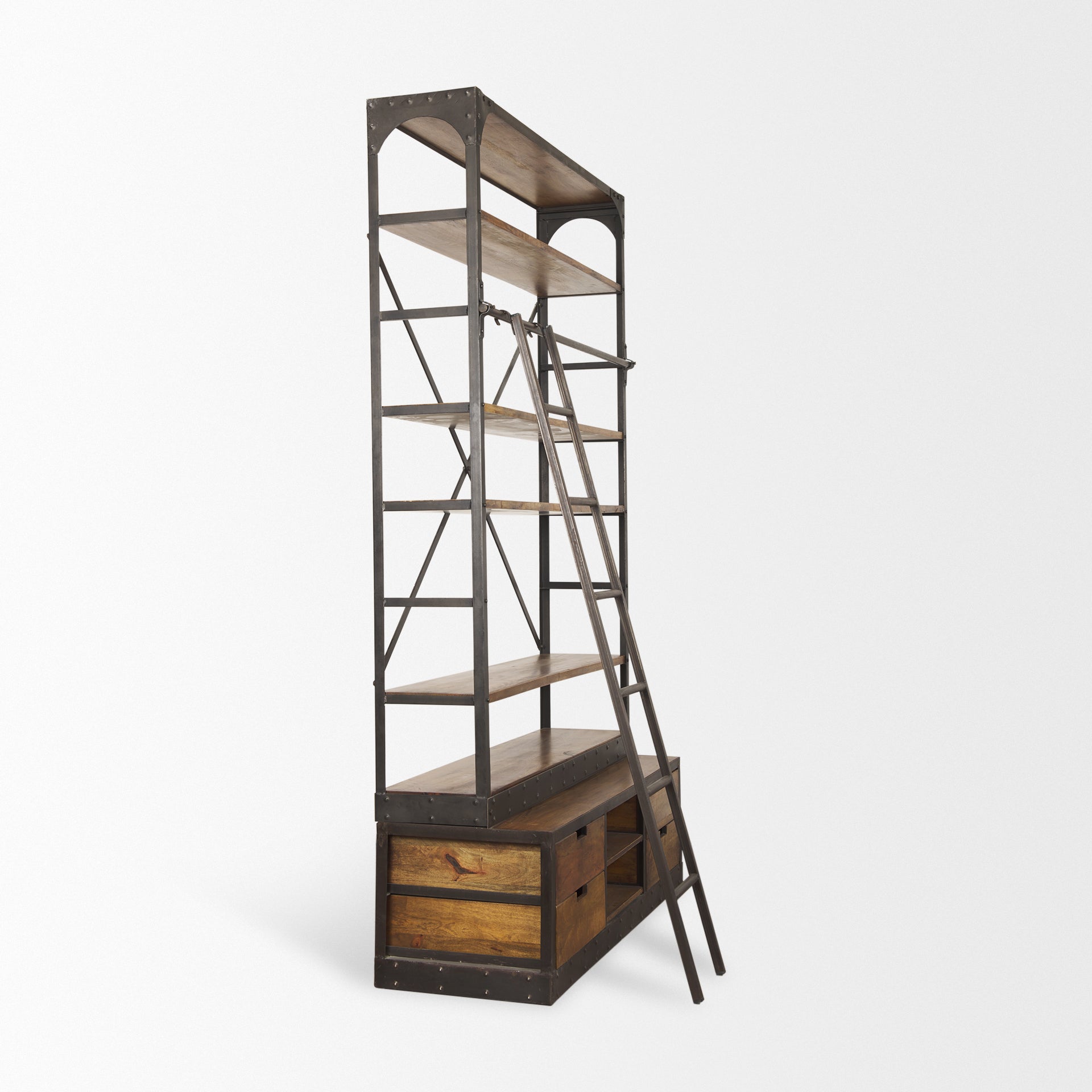 Brodie II Medium Brown Wood Black Ladder 4-Shelf Shelving Unit Bookcases & Shelves Mercana , Black Friday Sale Mercana Furniture Sale, Old Bones Co, Mid Century Furniture Sale, Four Hands Furniture, Black Friday Sale Brodie II Medium Brown Wood Black Ladder 4-Shelf Shelving Unit,Gus Sale, Perigold Brodie II Medium Brown Wood Black Ladder 4-Shelf Shelving Unit Bookcases & Shelves Black Friday Sale , Perigold Sale Brodie II Medium Brown Wood Black Ladder 4-Shelf Shelving Unit,Brodie II Medium Brown Wood Black