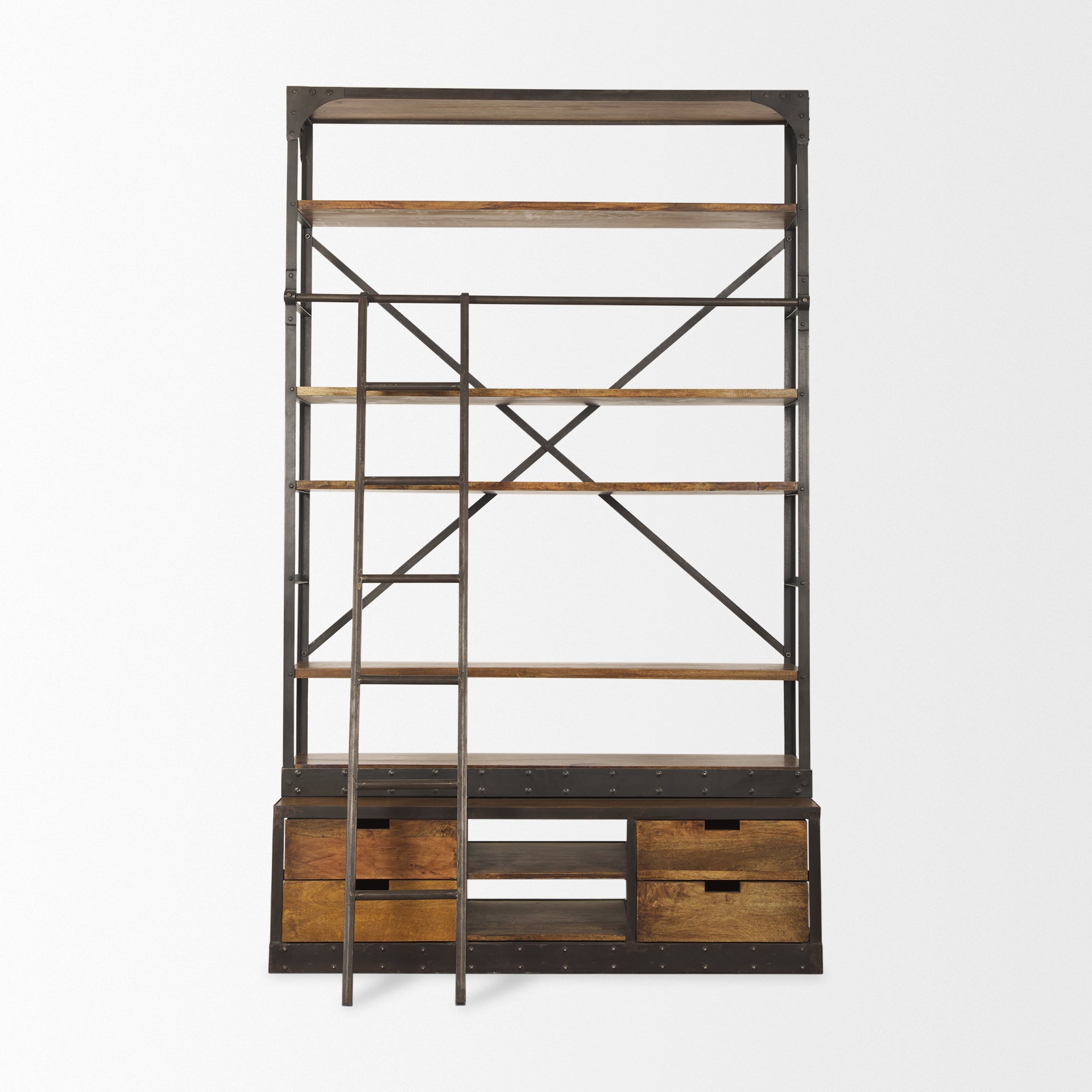 Brodie II Medium Brown Wood Black Ladder 4-Shelf Shelving Unit Bookcases & Shelves Mercana , Black Friday Sale Mercana Furniture Sale, Old Bones Co, Mid Century Furniture Sale, Four Hands Furniture, Black Friday Sale Brodie II Medium Brown Wood Black Ladder 4-Shelf Shelving Unit,Gus Sale, Perigold Brodie II Medium Brown Wood Black Ladder 4-Shelf Shelving Unit Bookcases & Shelves Black Friday Sale , Perigold Sale Brodie II Medium Brown Wood Black Ladder 4-Shelf Shelving Unit,Brodie II Medium Brown Wood Black