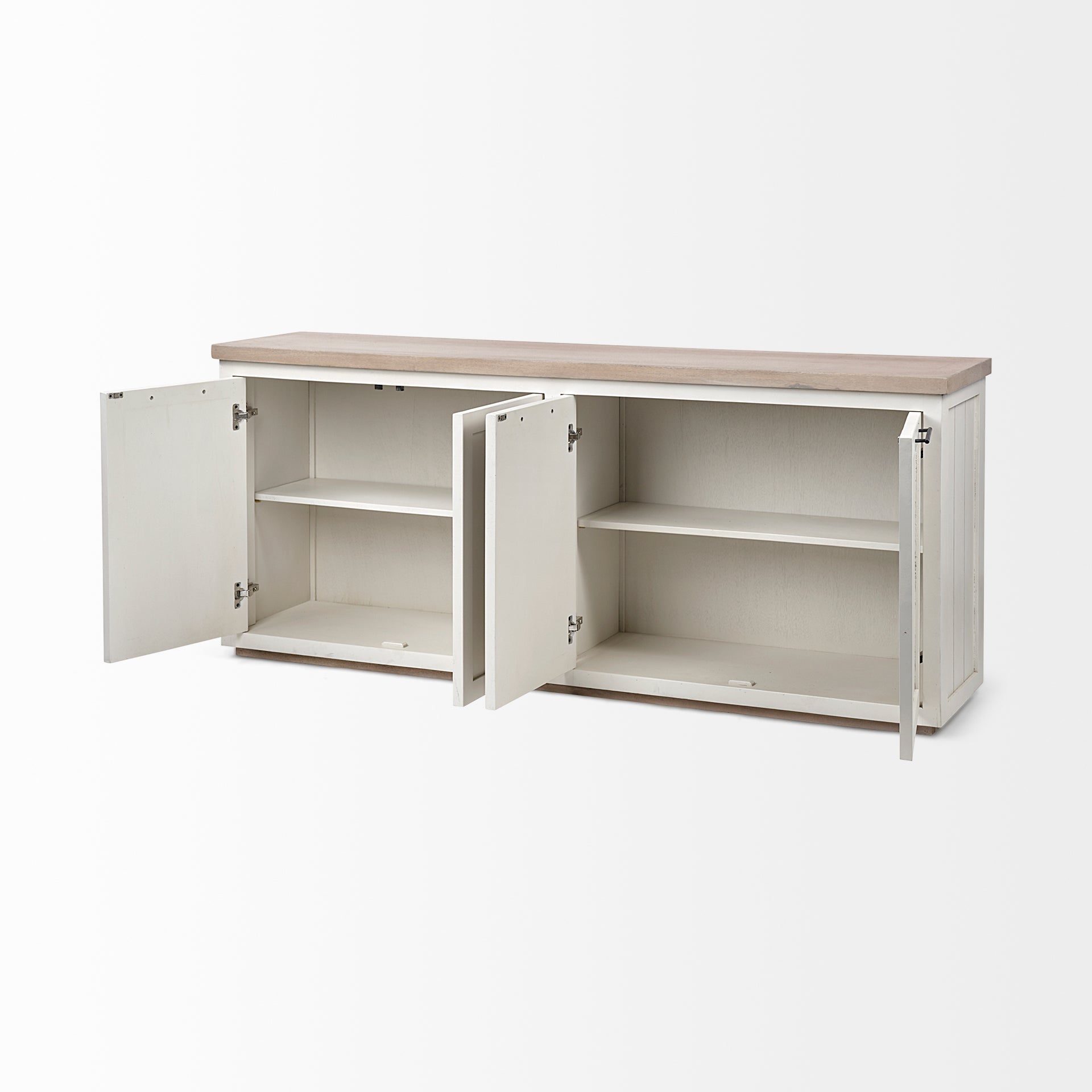 Fairview III Solid Wood Brown Top and White Frame 4-Cabinet Door Sideboard Credenzas & Sideboards Mercana , Black Friday Sale Mercana Furniture Sale, Old Bones Co, Mid Century Furniture Sale, Four Hands Furniture, Black Friday Sale Fairview III Solid Wood Brown Top and White Frame 4-Cabinet Door Sideboard,Gus Sale, Perigold Fairview III Solid Wood Brown Top and White Frame 4-Cabinet Door Sideboard Credenzas & Sideboards Black Friday Sale , Perigold Sale Fairview III Solid Wood Brown Top and White Frame 4-Ca