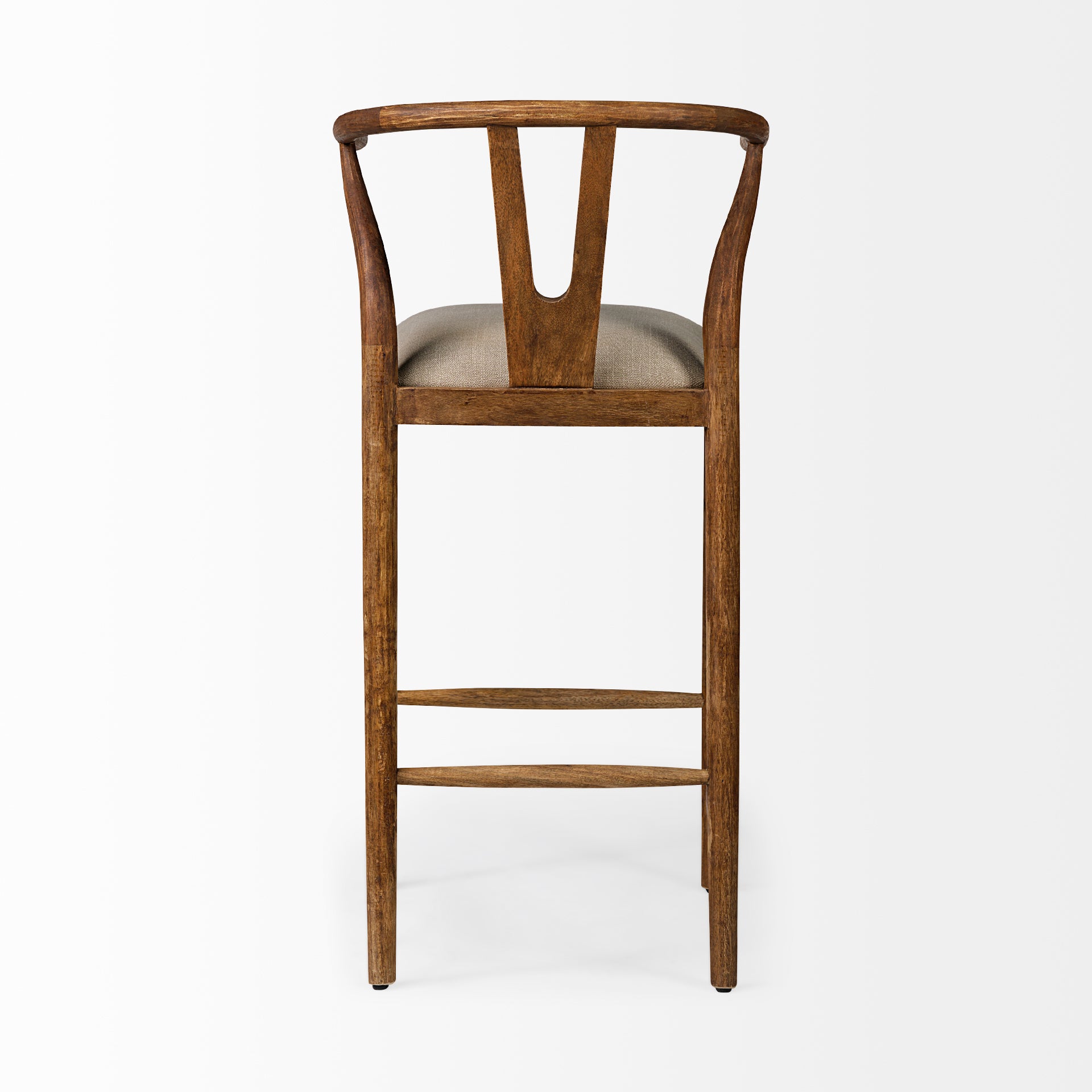 Trixie Cream Upholstered Seat Brown Wood Frame Bar Stool