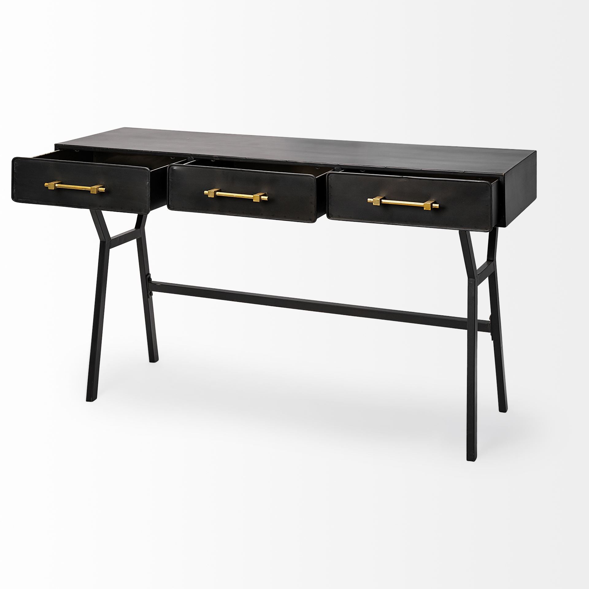Vince Black Metal with Gold Accents 3-Drawer Office Desk Desks Mercana , Black Friday Sale Mercana Furniture Sale, Old Bones Co, Mid Century Furniture Sale, Four Hands Furniture, Black Friday Sale Vince Black Metal with Gold Accents 3-Drawer Office Desk,Gus Sale, Perigold Vince Black Metal with Gold Accents 3-Drawer Office Desk Desks Black Friday Sale , Perigold Sale Vince Black Metal with Gold Accents 3-Drawer Office Desk,Vince Black Metal with Gold Accents 3-Drawer Office Desk Lulu and Georgia, Burke Deco