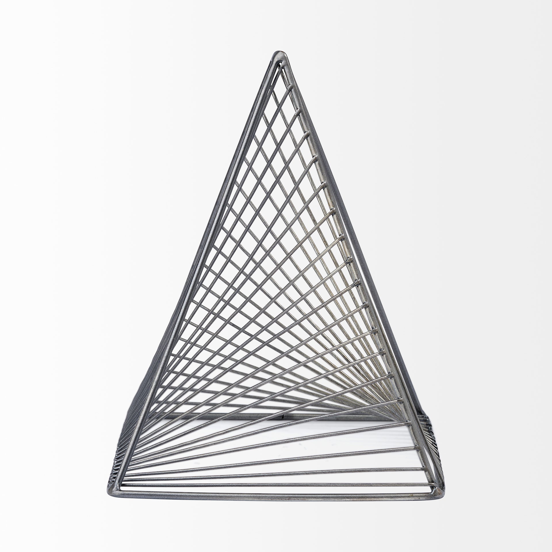 Risley Gray Metal Triangular Decorative Object