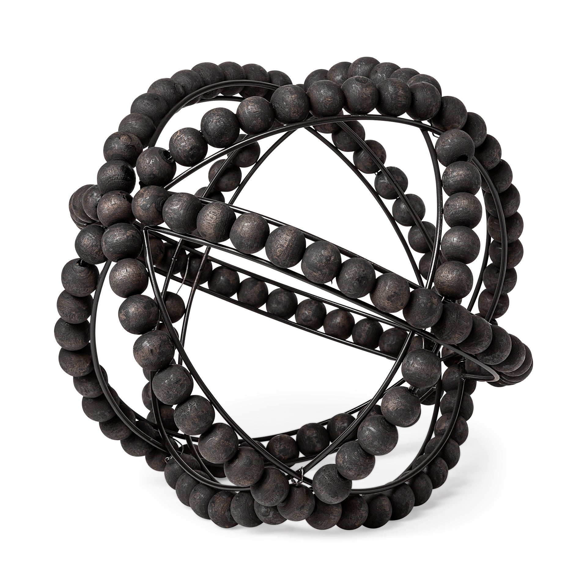 Earnhardt Black Wooden Beaded Orb