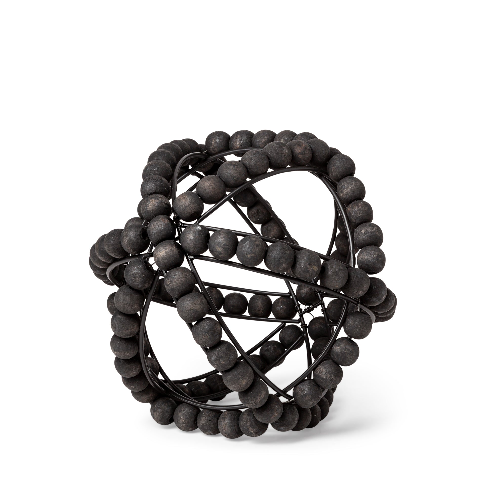 Earnhardt Black Wooden Beaded Orb