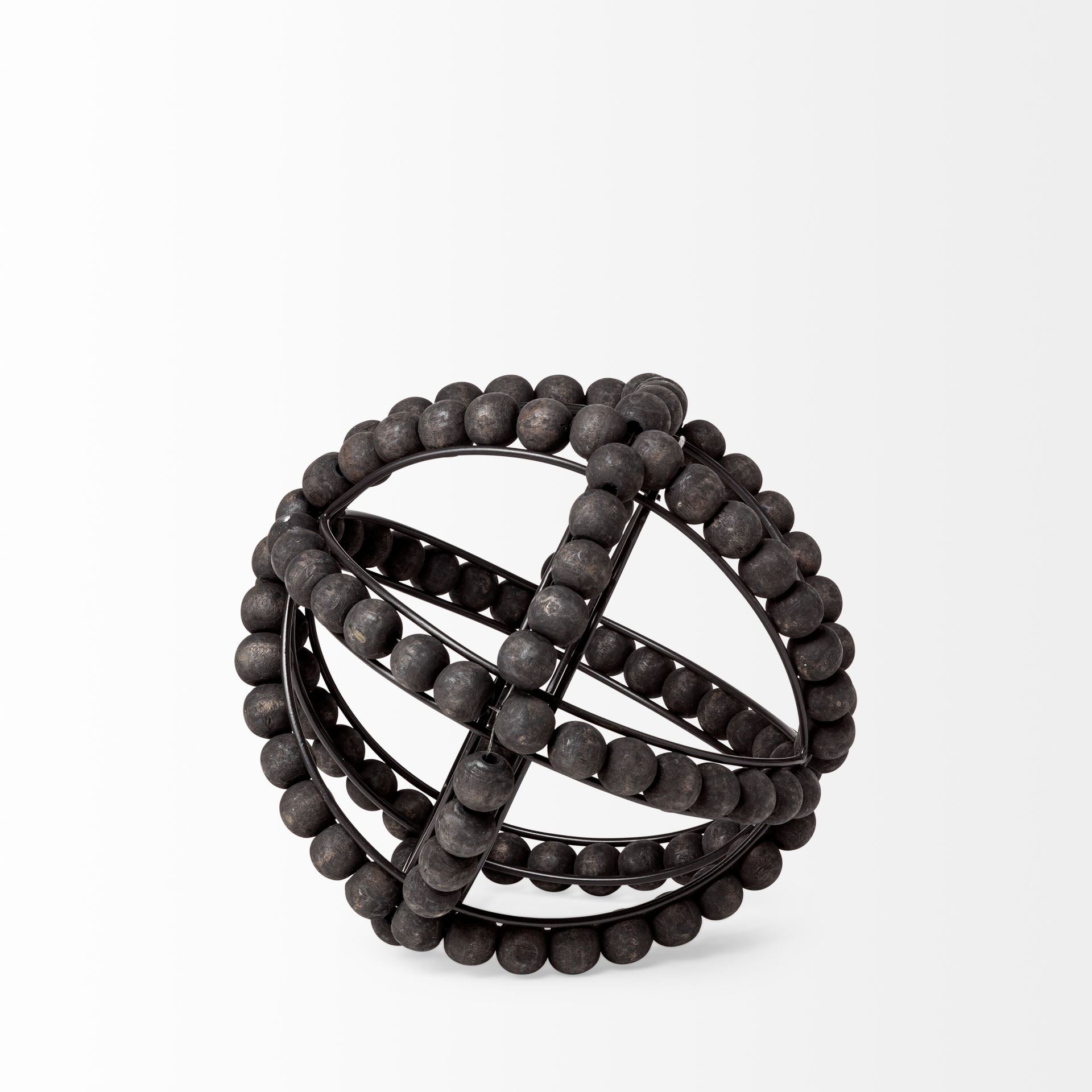 Earnhardt Black Wooden Beaded Orb